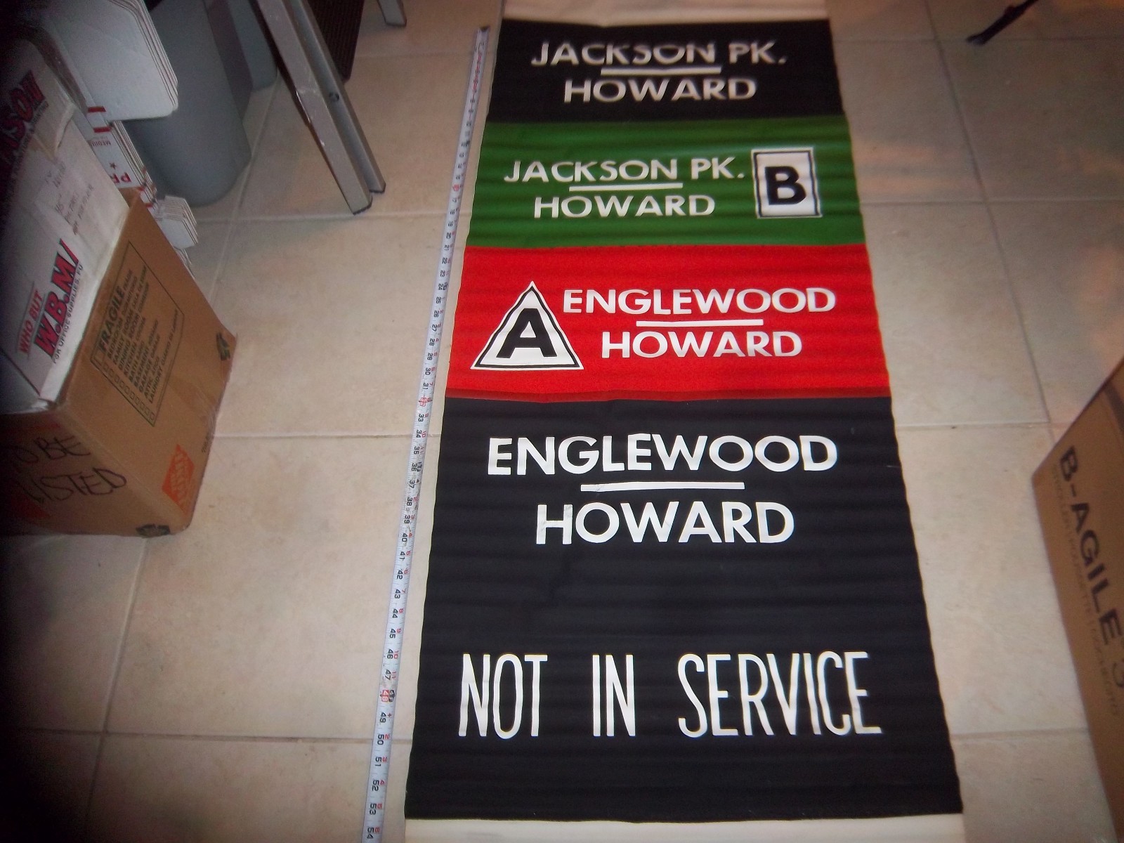 CHICAGO EL SUBWAY ROLL SIGN ENGLEWOOD JACKSON PARK HOWARD NO SERVICE COMPLETE