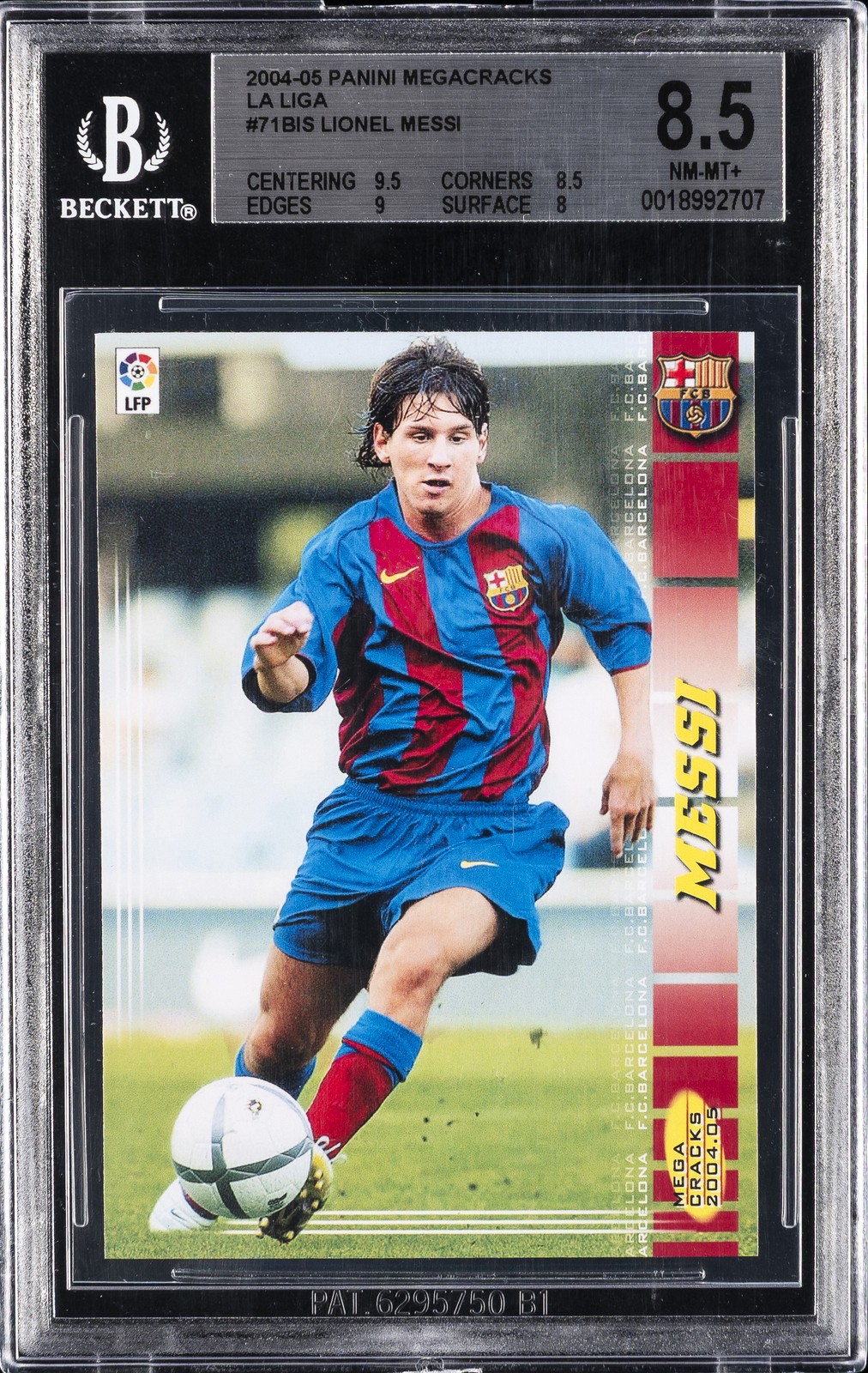 2004-05 PANINI MEGACRACKS LA LIGA #71BIS LIONEL MESSI ROOKIE RC BGS 8.5 2004-05 PANINI MEGACRACKS LA LIGA #71BIS LIONEL MESSI ROOKIE RC BGS 8.5