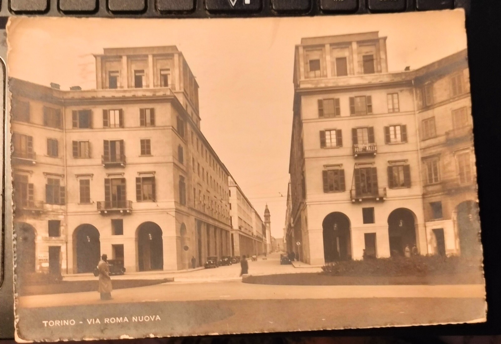 Turin - Via Roma Nuova - travelled postcard B/W 1938 Turin - Via Roma Nuova - travelled postcard B/W 1938