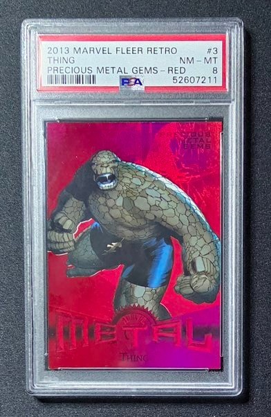 2013 Marvel Fleer Retro Thing Red PMG PSA 8 Marvel Precious Metal Gems /100