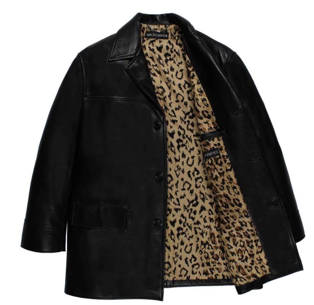 Kunichi Nomura Wacomaria Leather Car Coat 25Fw Leopard Pattern Cowhide M Black M Kunichi Nomura Wacomaria Leather Car Coat 25Fw Leopard Pattern Cowhide M Black M