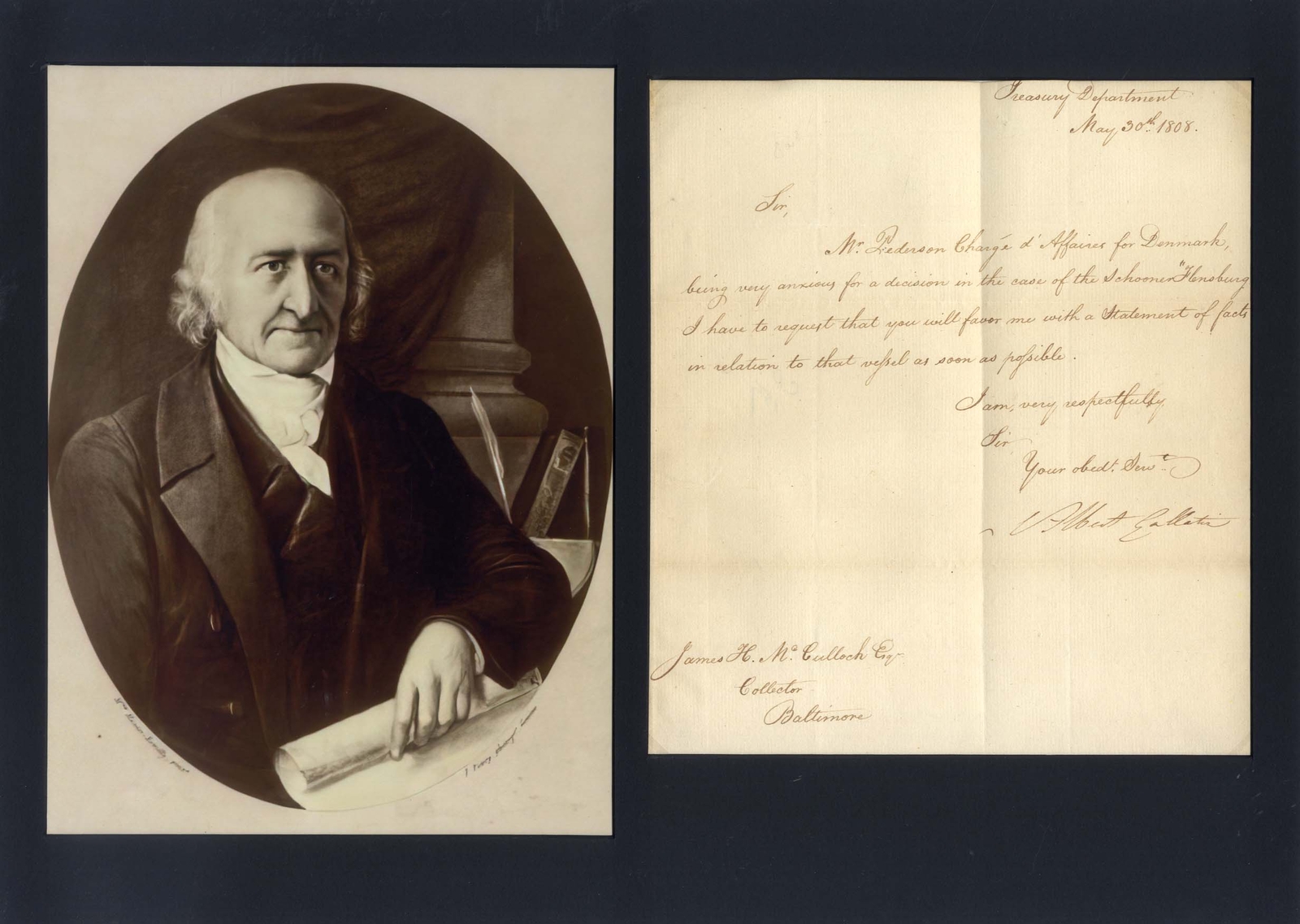 Albert Gallatin autograph, letter signed & mounted Albert Gallatin autograph, letter signed & mounted