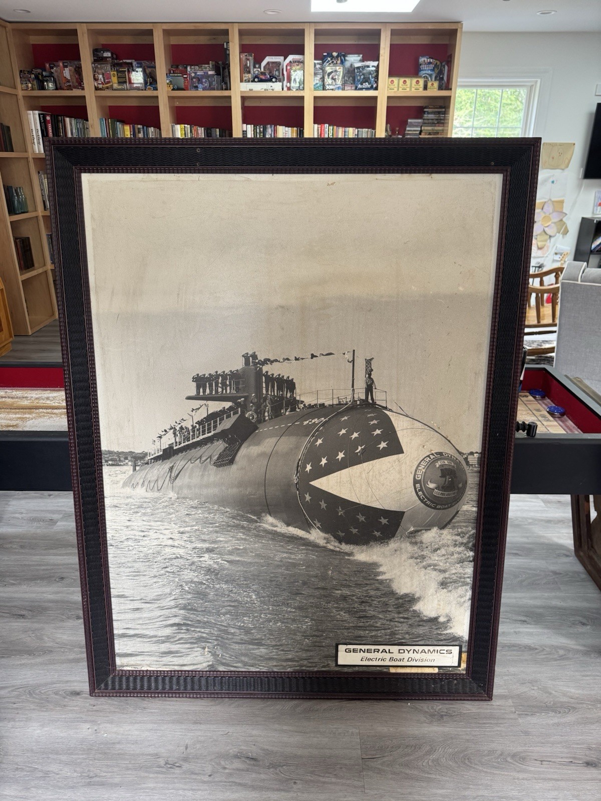 Large Framed Photo USS Philadelphia EB General Dynamics Submarine Signed 1974 Large Framed Photo USS Philadelphia EB General Dynamics Submarine Signed 1974