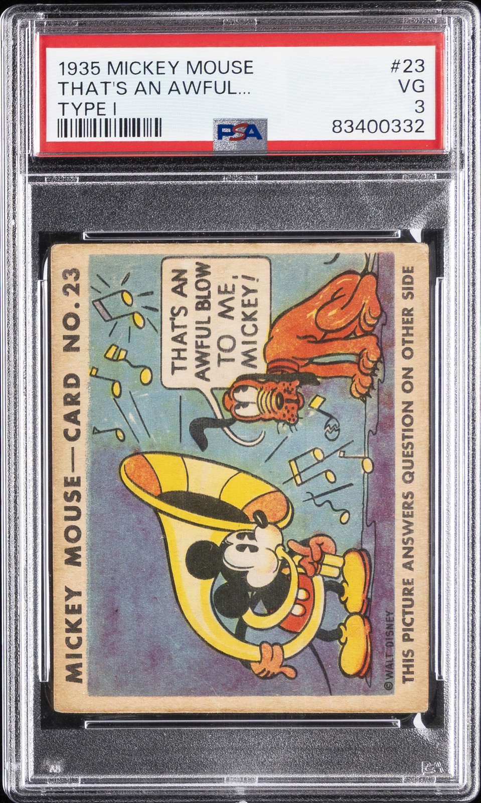 1935 MICKEY MOUSE TYPE I #23 THAT'S AN AWFUL BLOW TO ME, MICKEY PSA 3
