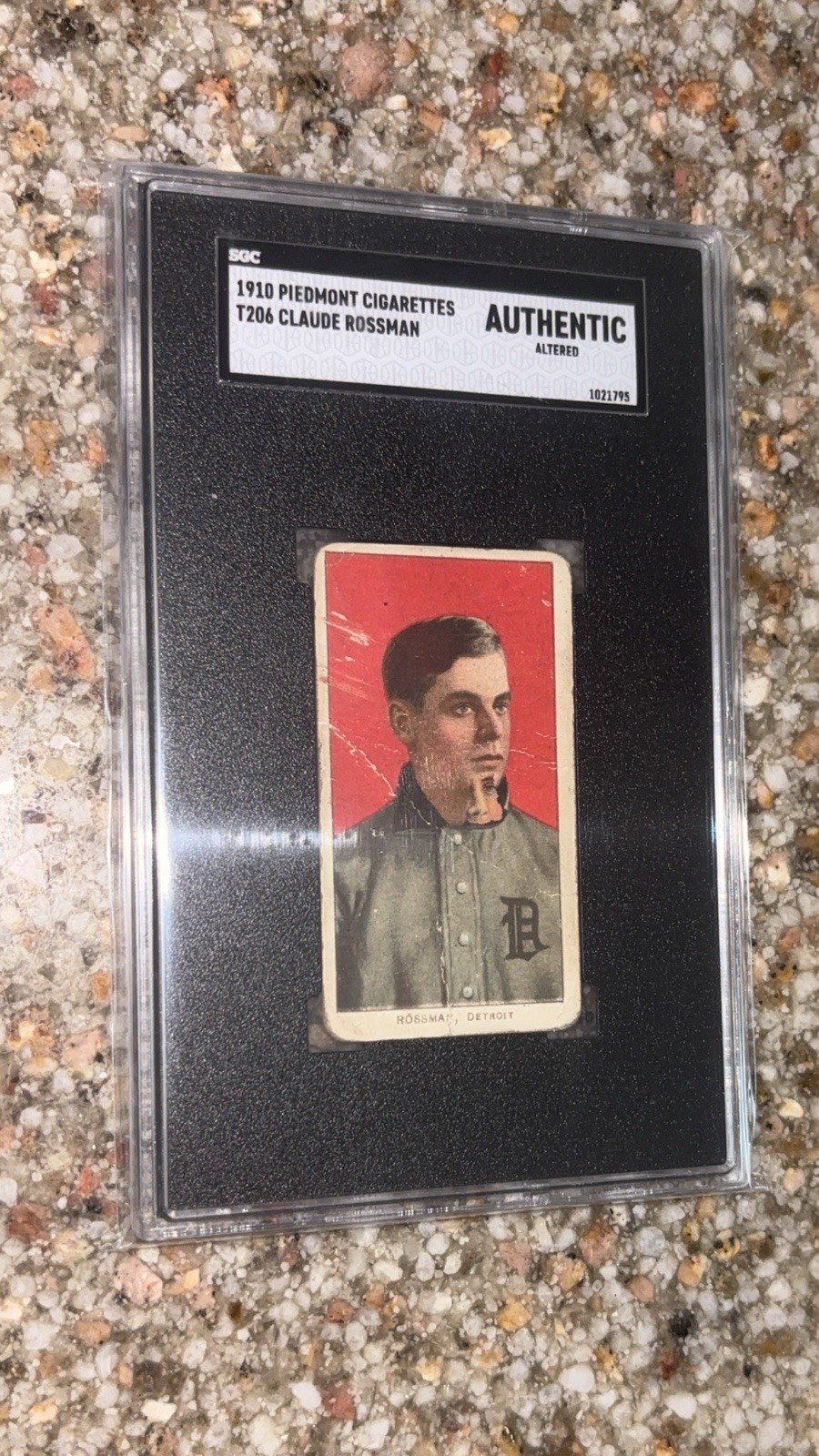 1909-11 T206 Claude Rossman Piedmont Cigarettes Card SGC Authentic Altered 1909-11 T206 Claude Rossman Piedmont Cigarettes Card SGC Authentic Altered