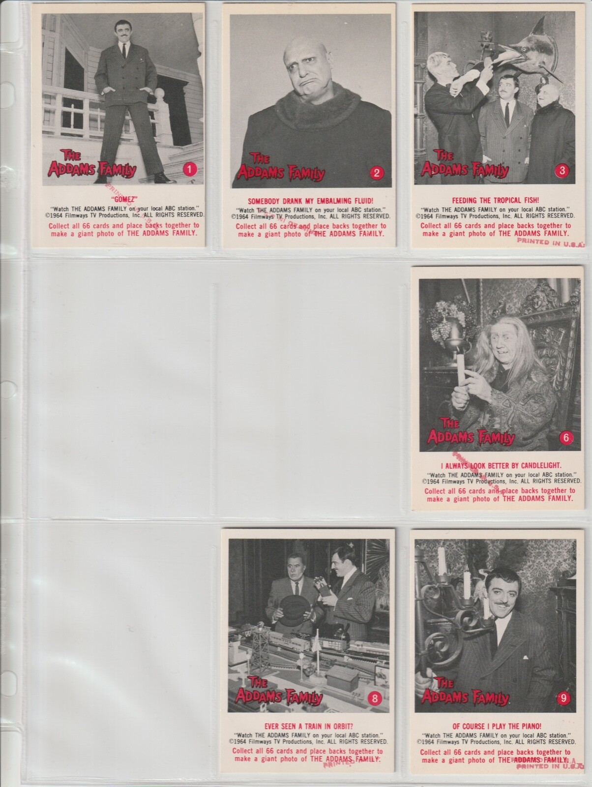 Donruss 1964 THE ADDAMS FAMILY Canadian/Red Lot Donruss 1964 THE ADDAMS FAMILY Canadian/Red Lot