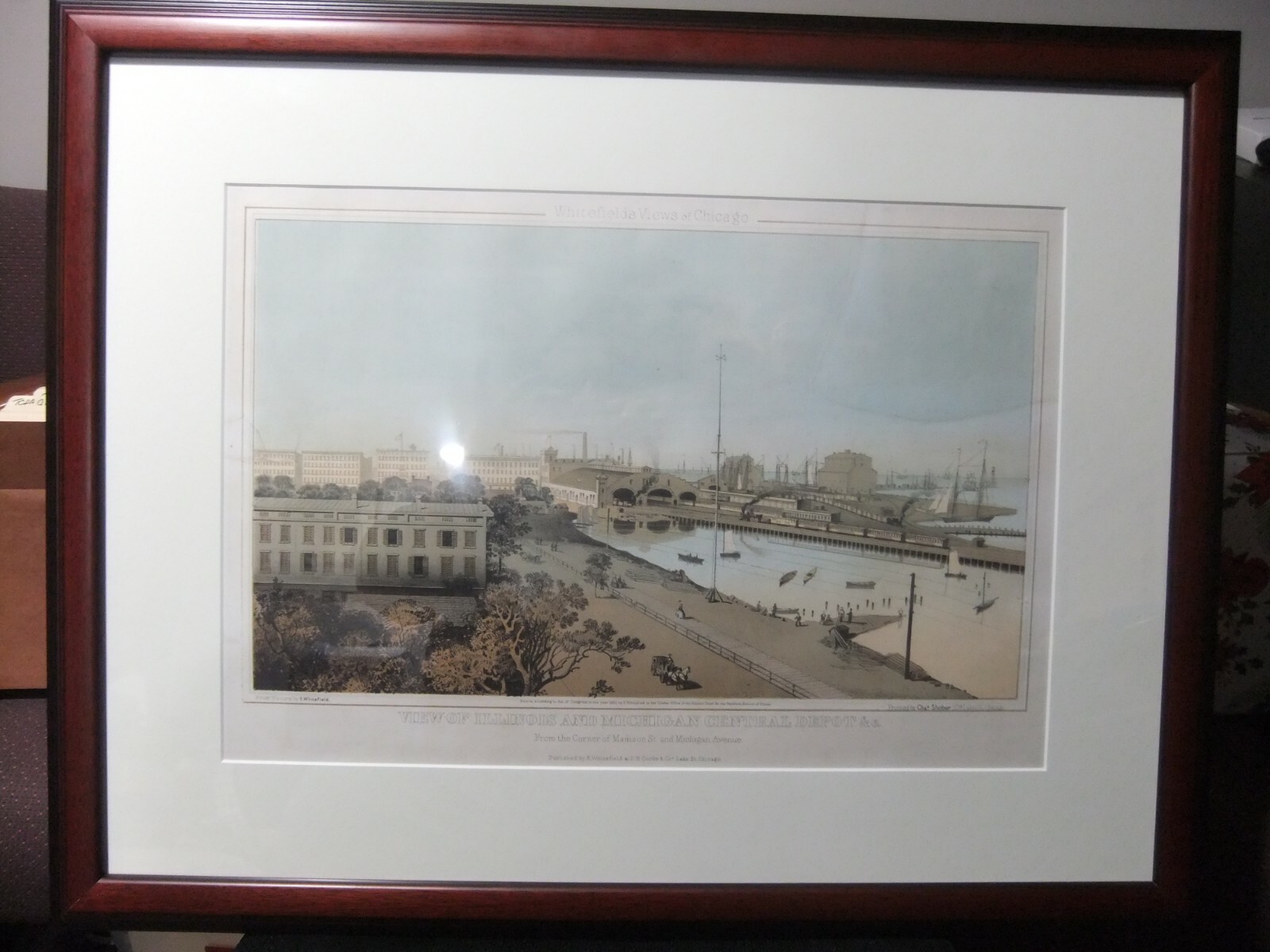 Chicago ,Views Edwin Whitefield View of Illinois and Michigan Train Depot 1860 Chicago ,Views Edwin Whitefield View of Illinois and Michigan Train Depot 1860