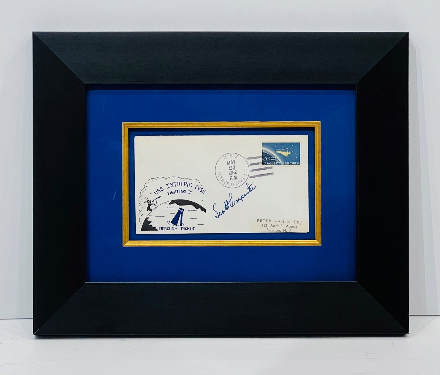 RARE PROJECT MERCURY COMMEMORATIVE COVER HAND-SIGNED BY SCOTT CARPENTER RARE PROJECT MERCURY COMMEMORATIVE COVER HAND-SIGNED BY SCOTT CARPENTER