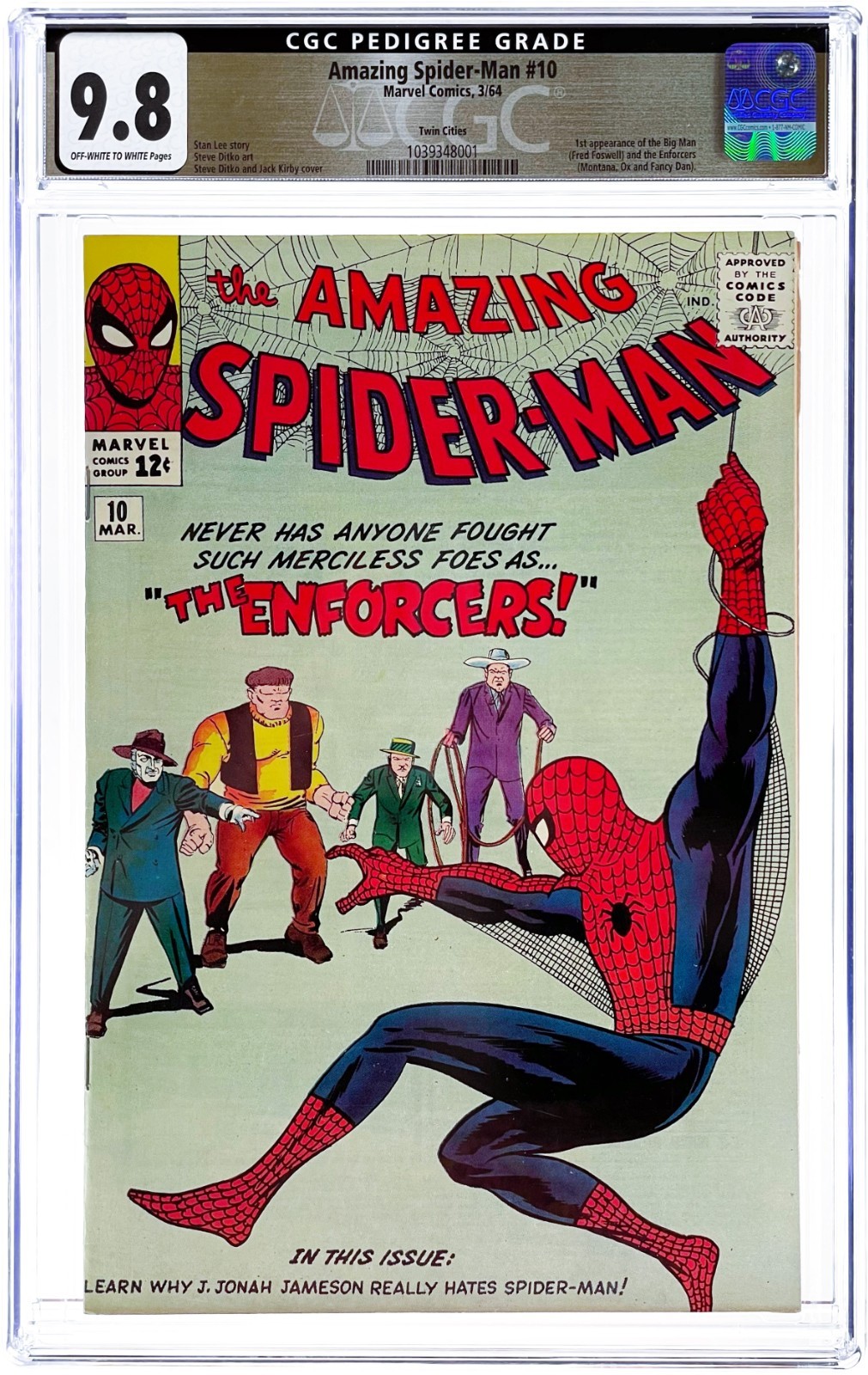 Amazing Spider-Man 10 CGC 9.8 (1964 Marvel Comics) 1st Appearance KEY 