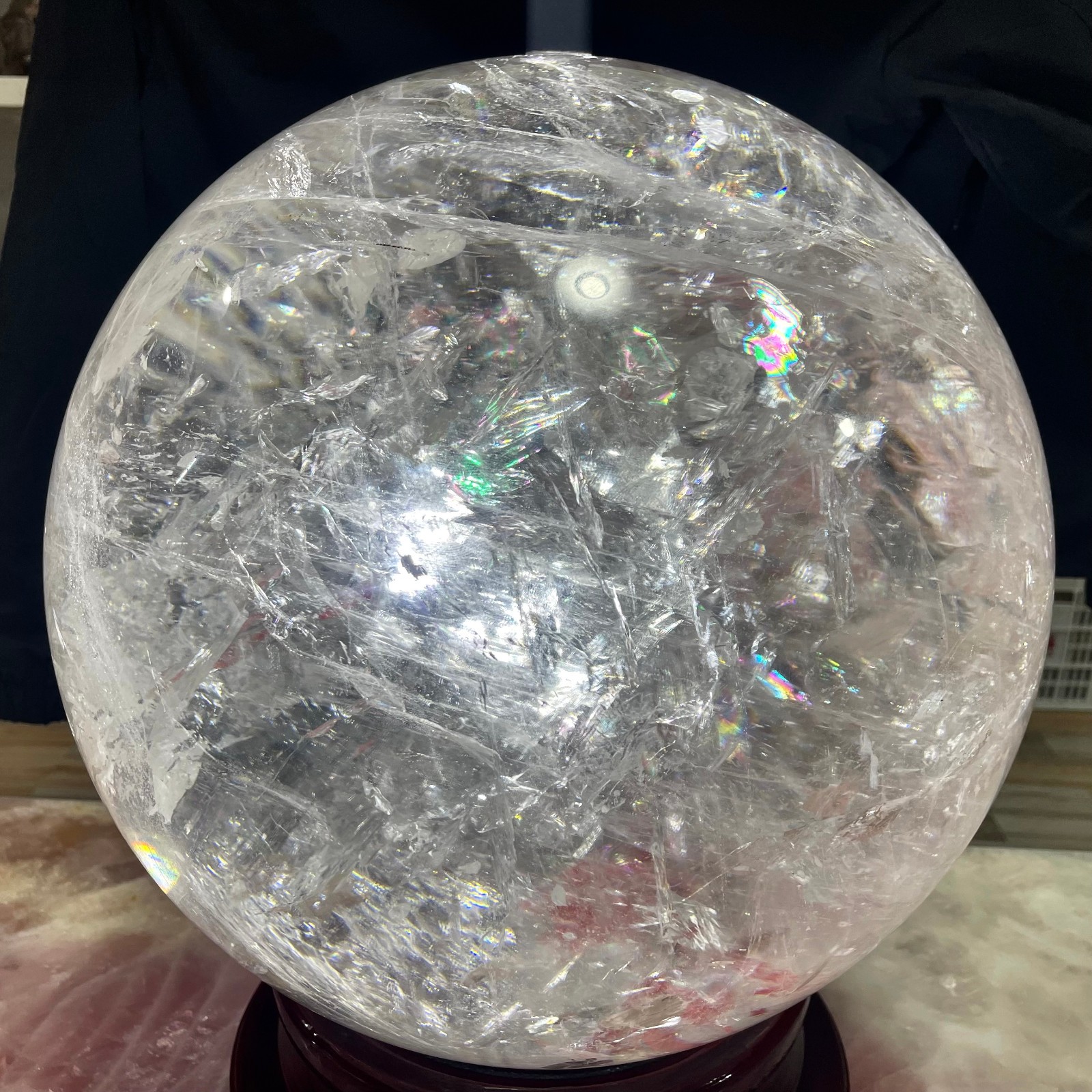 173LB Natural High quality Rainbow clear crystal big ball Quartz Crystal Sphere 173LB Natural High quality Rainbow clear crystal big ball Quartz Crystal Sphere