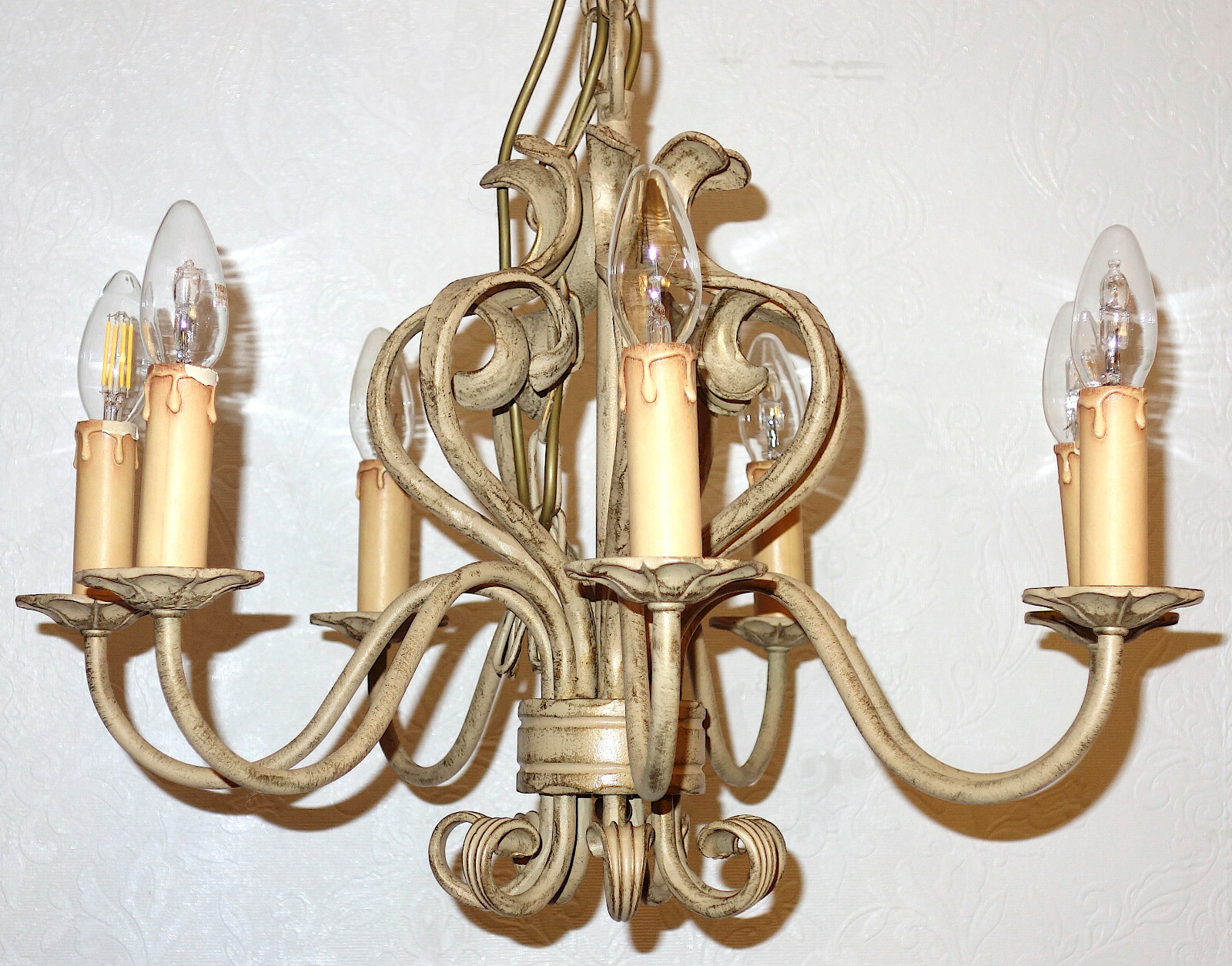 High Quality Koch and Söhne Art Wrought Iron Ceiling Lamp 7 Burner High Quality Koch and Söhne Art Wrought Iron Ceiling Lamp 7 Burner