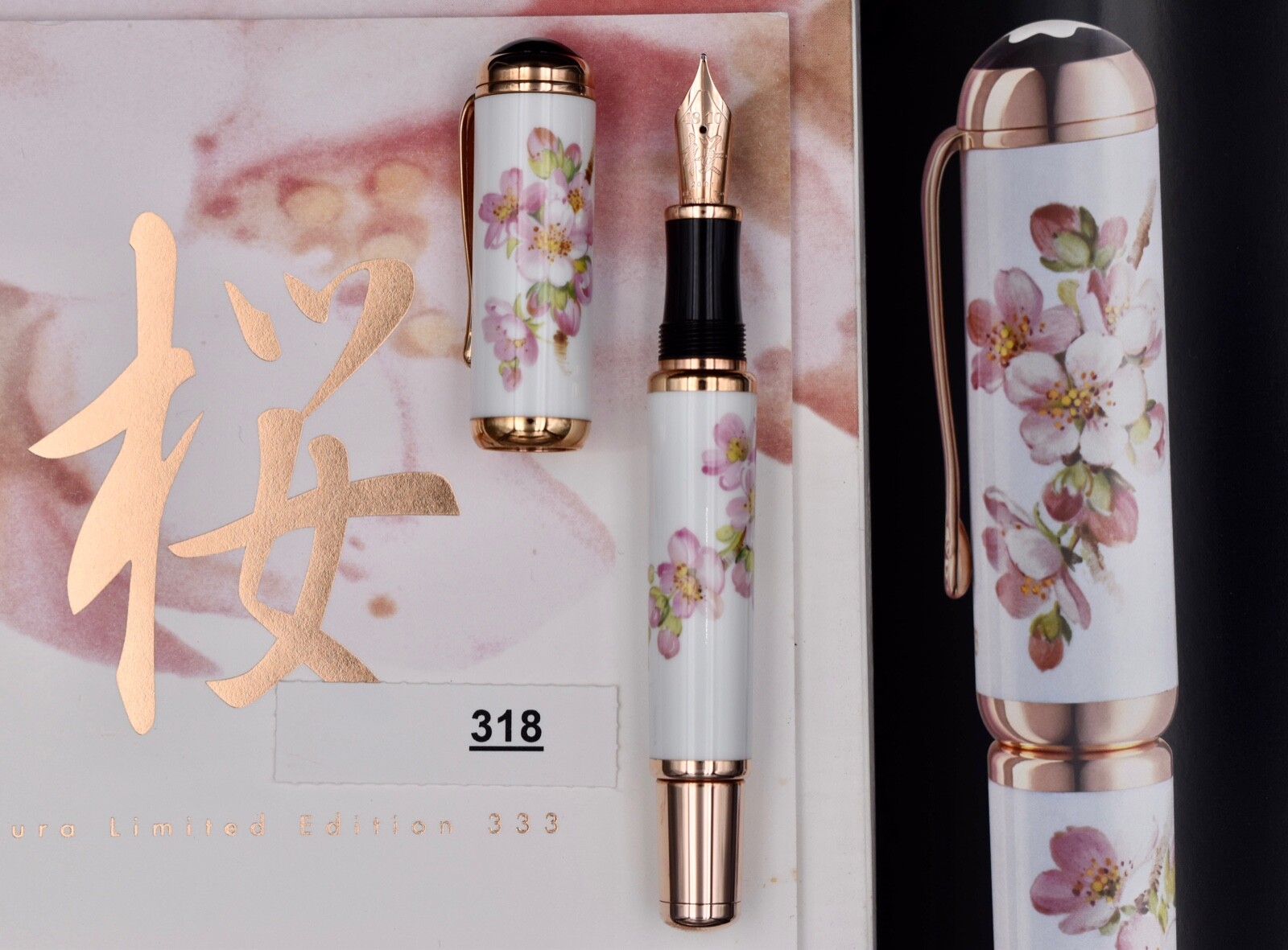 MONTBLANC 2001 Sakura Special Theme Limited Edition 333 Meissen Fountain Pen MONTBLANC 2001 Sakura Special Theme Limited Edition 333 Meissen Fountain Pen