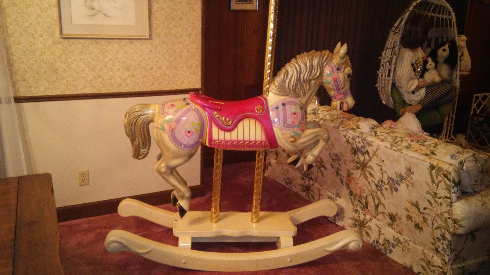 S & S Woodcarvers of California Diana Ross Model Carousel Rocking Horse S & S Woodcarvers of California Diana Ross Model Carousel Rocking Horse