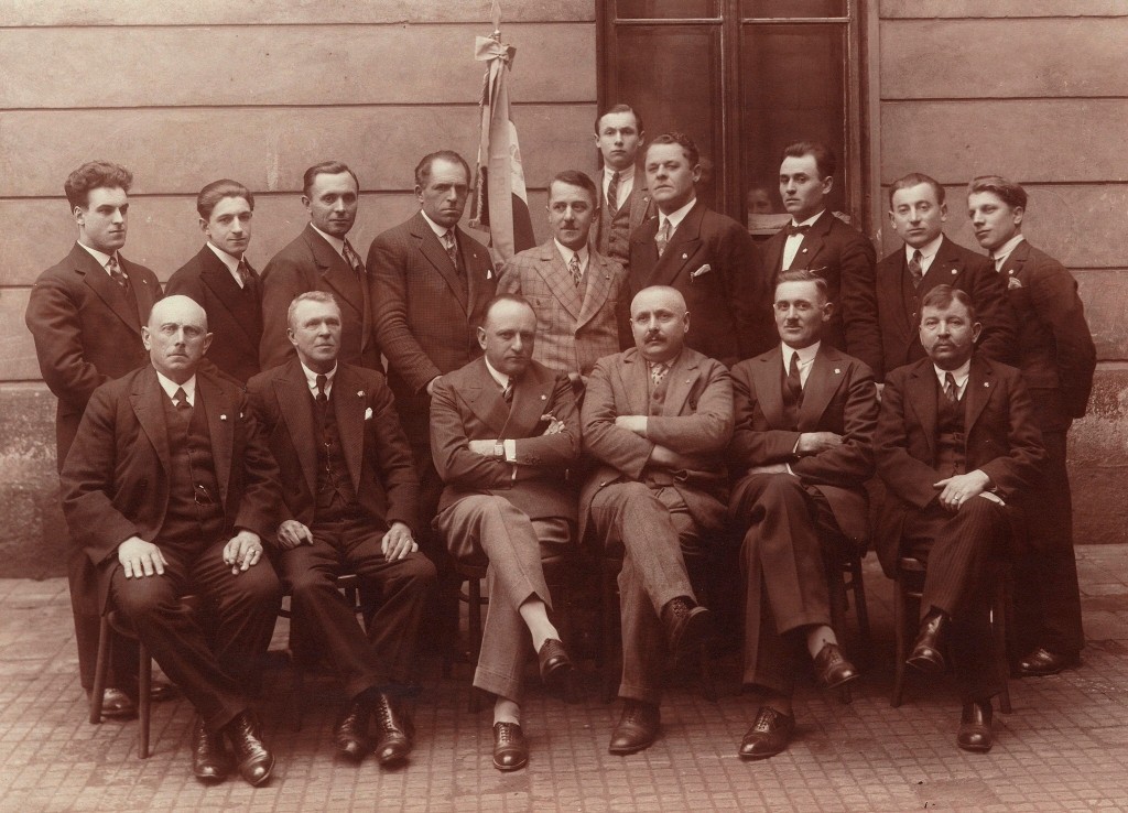 ORIGINAL 1929 PHOTO - BENITO MUSSOLINI WITH ENTOURAGE - LEMBERG, LEOPOLI POLONIA