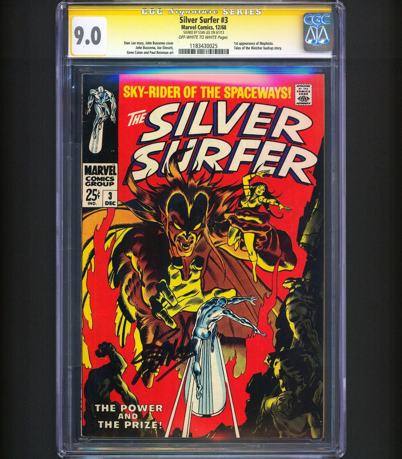 1ST MEPHISTO & HELL 1968 Silver Surfer #3 CGC 9.0 SS Signed Stan Lee 9.2 w/ CPR?