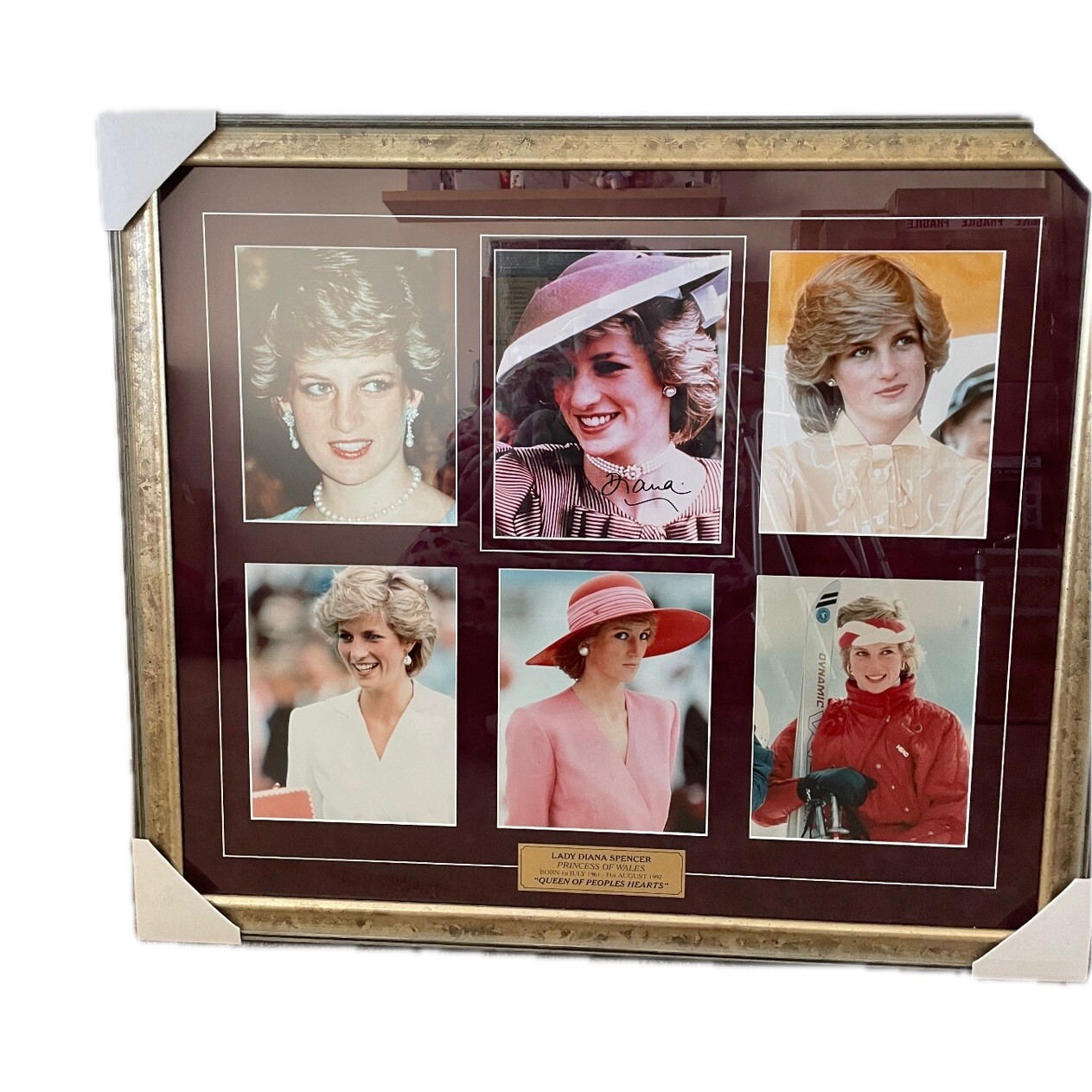 Authenticated And Framed Princess Diana Collage With Official Hand Signature Authenticated And Framed Princess Diana Collage With Official Hand Signature