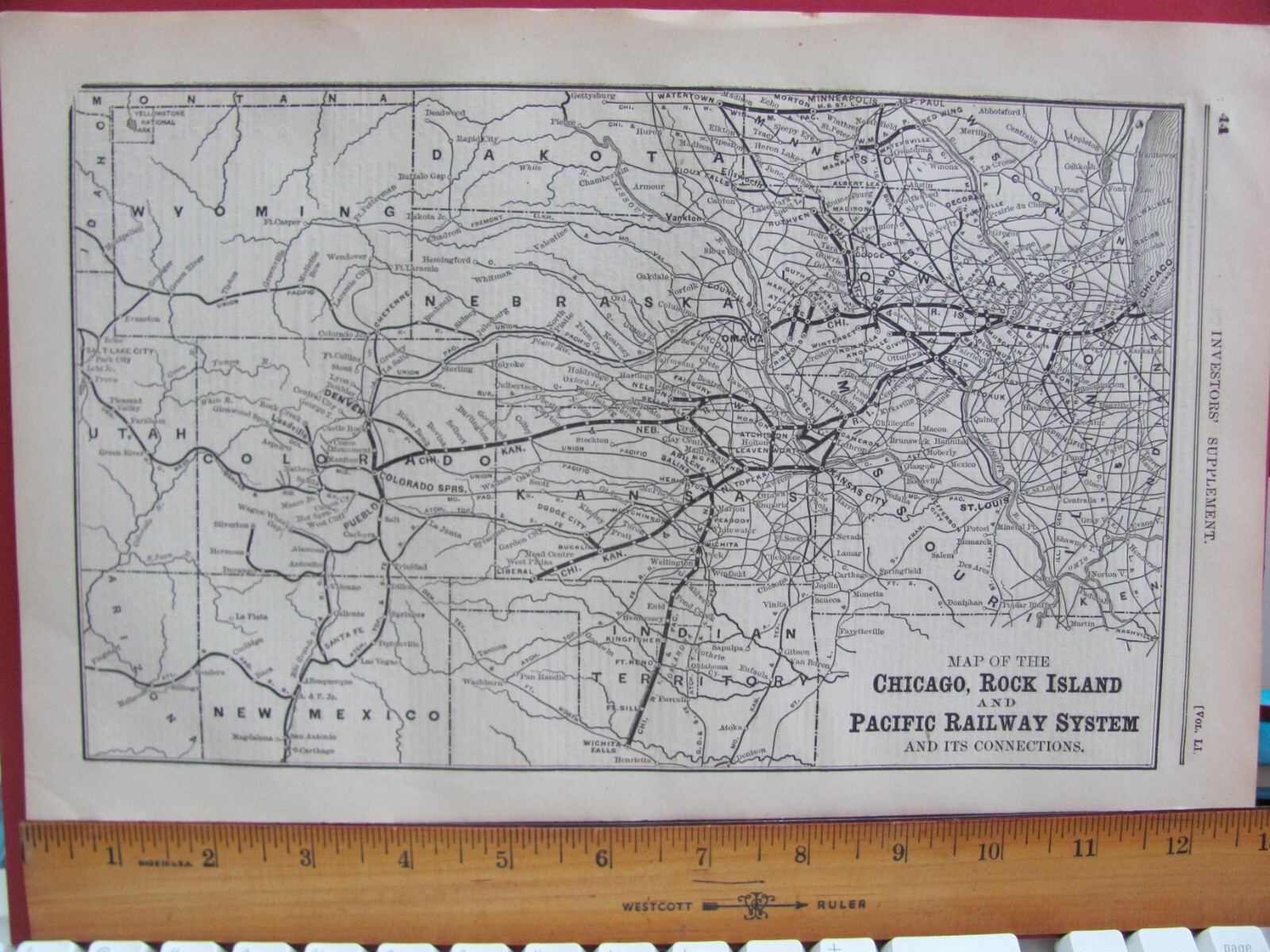 1890 SEPT CHICAGO ROCK ISLAND & PACIFIC RAILROAD ORIGINAL SYSTEM MAP RR STATIONS 1890 SEPT CHICAGO ROCK ISLAND & PACIFIC RAILROAD ORIGINAL SYSTEM MAP RR STATIONS