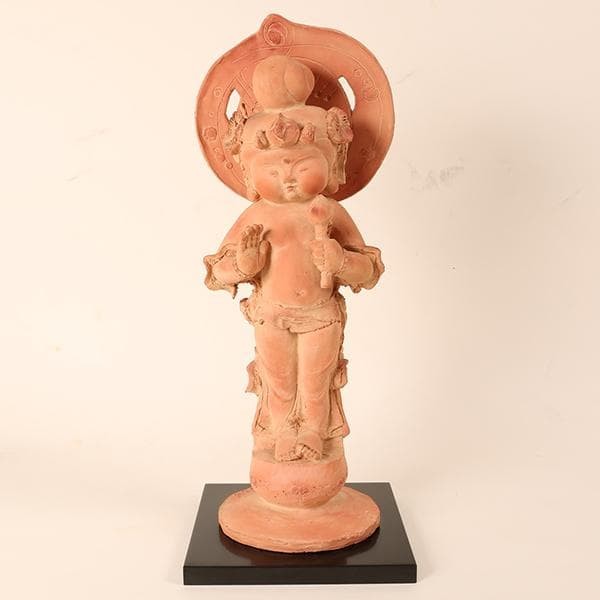 Akuo Nagahashi Child Fudo Myoo Ceramic Statue 39cm Unused Stored