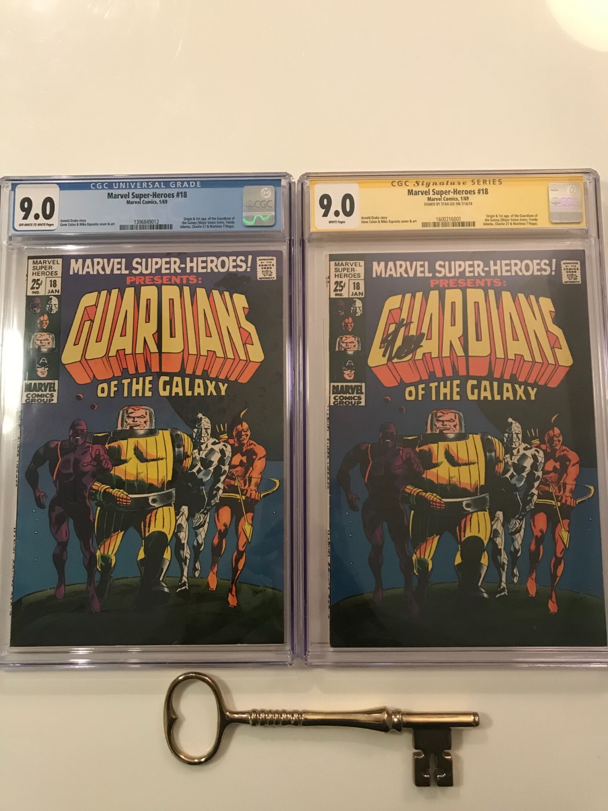 Marvel Super-Heroes #18 CGC 9.0 SS Signed Stan Lee 1st Guardians of the Galaxy Marvel Super-Heroes #18 CGC 9.0 SS Signed Stan Lee 1st Guardians of the Galaxy