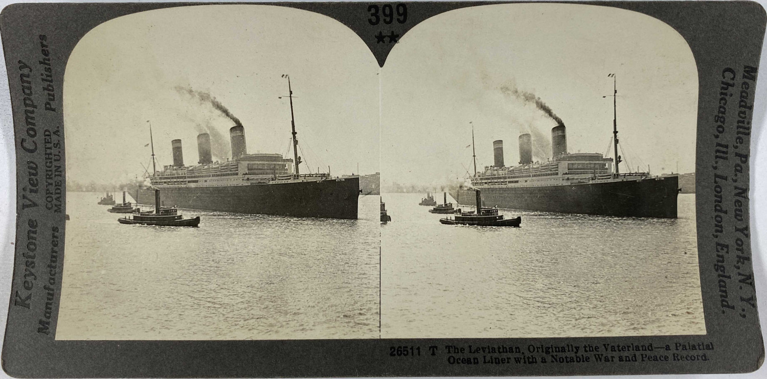 Keystone, Stereo, the Leviathan, a palatial ocean Liner Vintage stereo card, Keystone, Stereo, the Leviathan, a palatial ocean Liner Vintage stereo card,