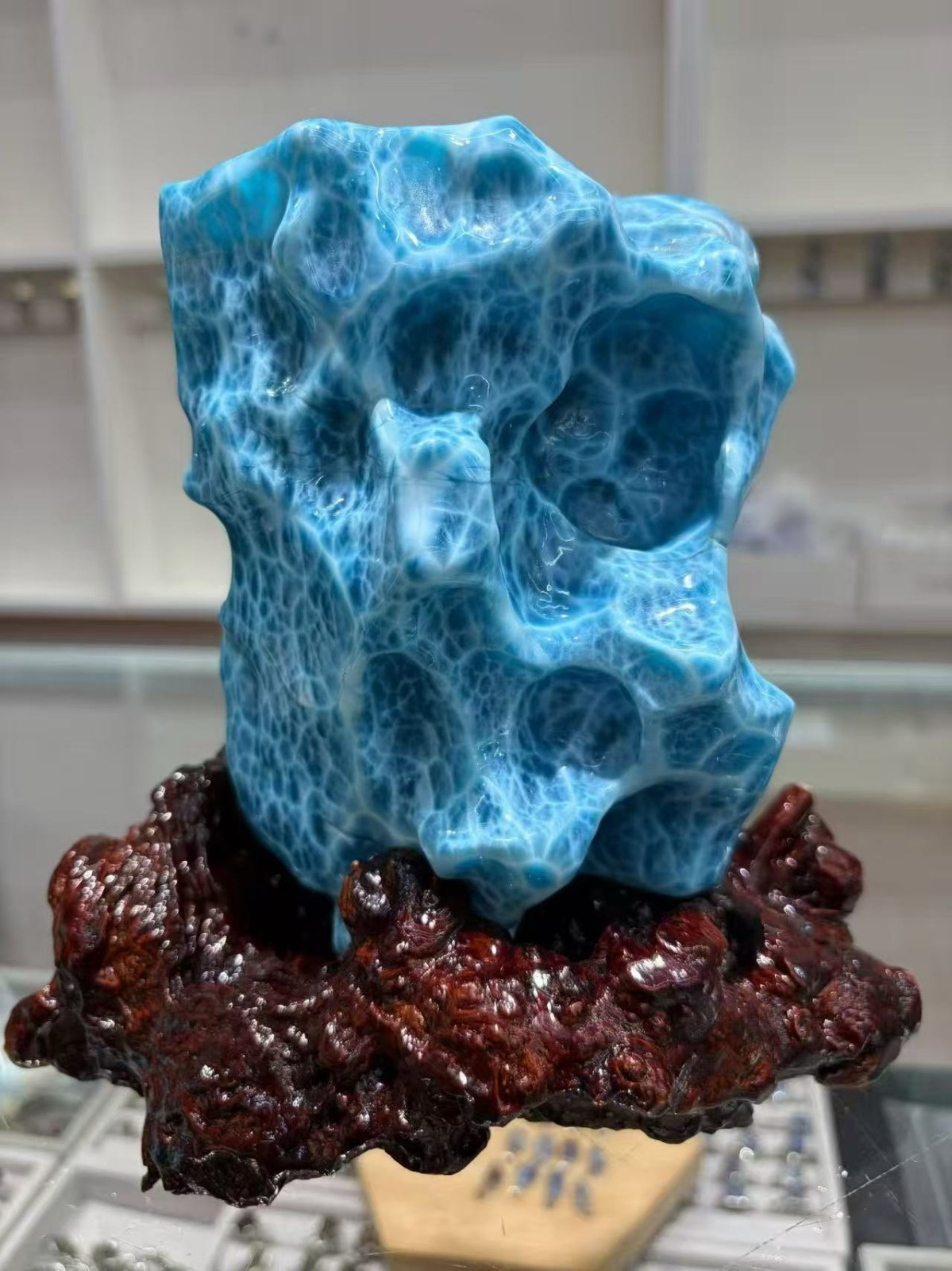 3.2LB Block Natural Larimar Raw Quartz Crystal Polishing Mineral Specimen Gem