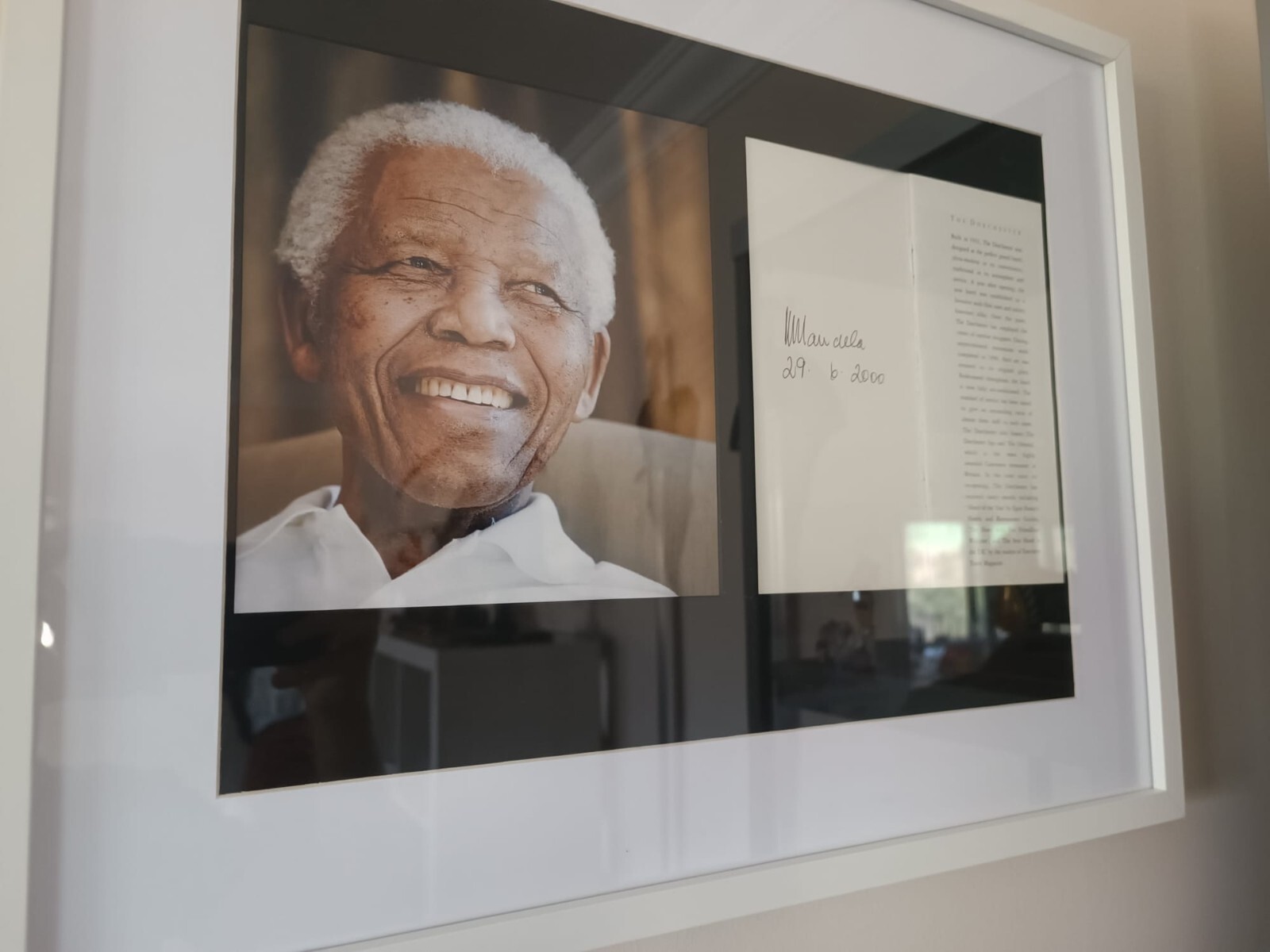 Original Certified Nelson Mandela Signature Display Original Certified Nelson Mandela Signature Display
