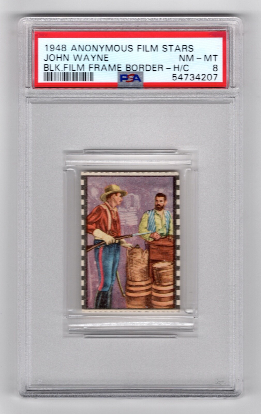 PSA 8 JOHN WAYNE in FORT APACHE 1948 Anonymous Card Saloon HIGHEST GRADED 1/1 PSA 8 JOHN WAYNE in FORT APACHE 1948 Anonymous Card Saloon HIGHEST GRADED 1/1