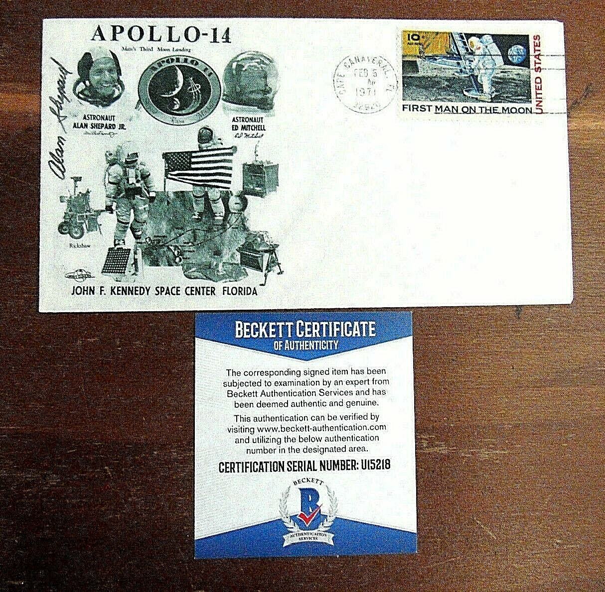 Apollo 14 Astronaut Alan Shepard Signed Postal Cover, First American In Space Apollo 14 Astronaut Alan Shepard Signed Postal Cover, First American In Space