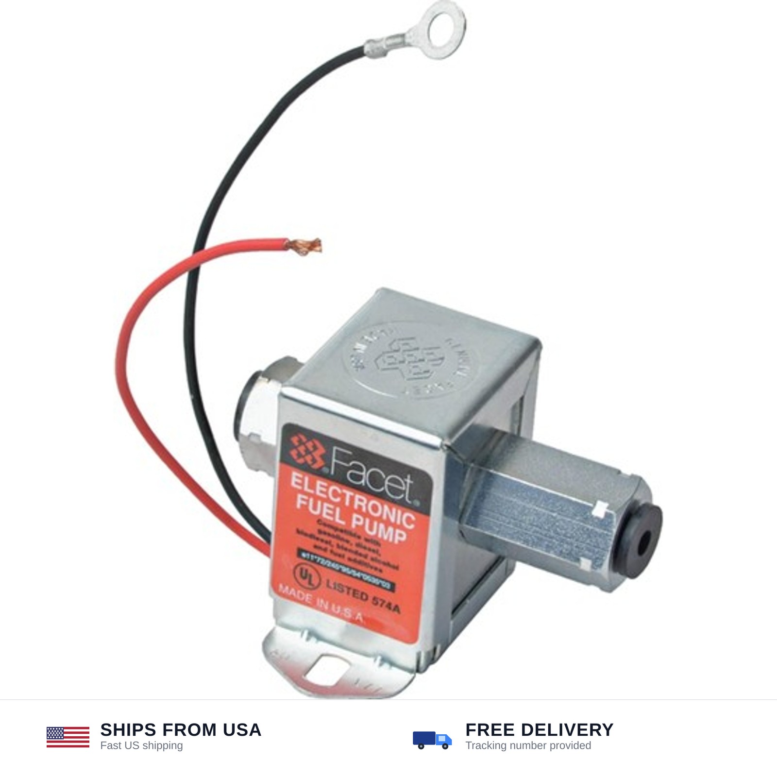 Facet-Purolator New Solid State Fuel Pump 12V, 1-2Psi, 24 Facet-Purolator New Solid State Fuel Pump 12V, 1-2Psi, 24