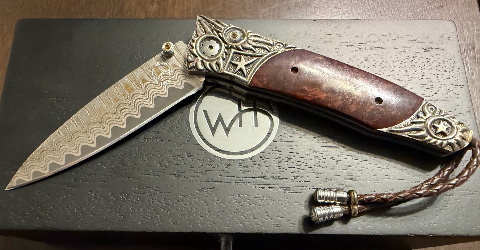 William Henry B30 Gentac Big Sky Damascus Knife Limited to 50 Sterling Silver William Henry B30 Gentac Big Sky Damascus Knife Limited to 50 Sterling Silver