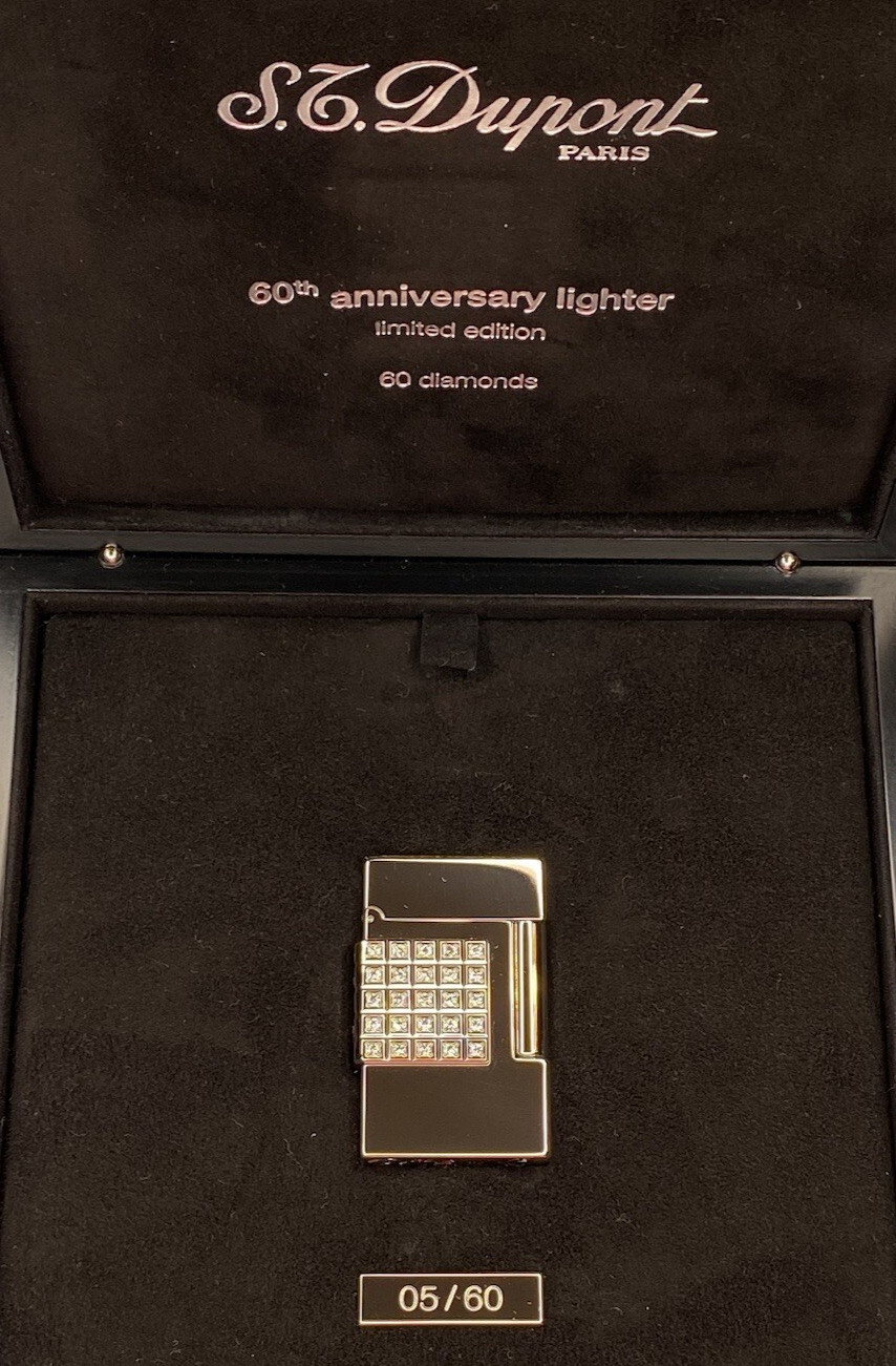 Rare S.T. DUPONT 60 DIAMONDS 60th Anniversary Diamond Lighter #05/50 Platinum Rare S.T. DUPONT 60 DIAMONDS 60th Anniversary Diamond Lighter #05/50 Platinum