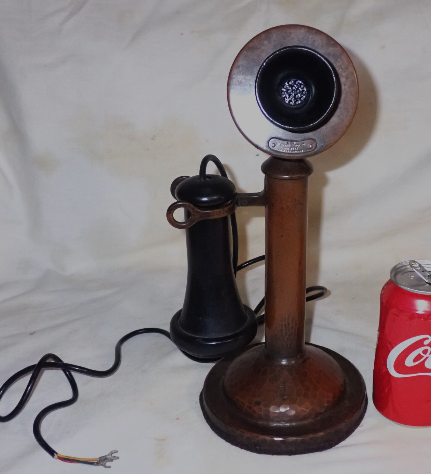 RARE ANTIQUE ROYCROFT MISSION COPPER CANDLESTICK TELEPHONE STICKLEY DIRK VAN ERP RARE ANTIQUE ROYCROFT MISSION COPPER CANDLESTICK TELEPHONE STICKLEY DIRK VAN ERP