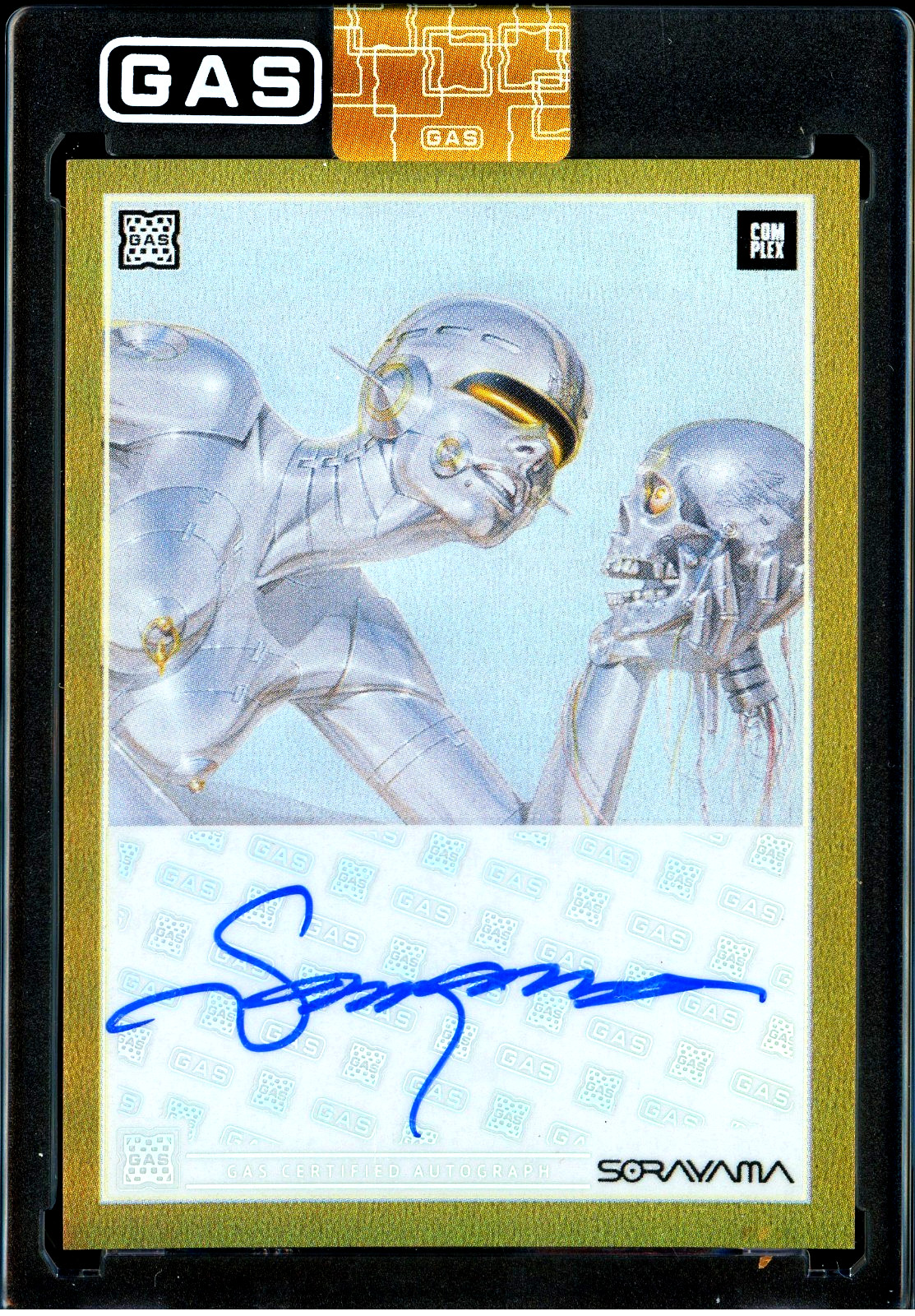 Hajime Sorayama AUTOGRAPH Complex GAS Trading Card S1 GOLD FOIL AUTO #1/1 SIGNED Hajime Sorayama AUTOGRAPH Complex GAS Trading Card S1 GOLD FOIL AUTO #1/1 SIGNED