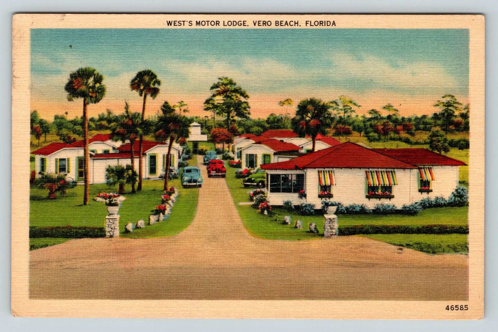 Vero Beach West's Motor Lodge Motel c1930's Postcard Vero Beach West's Motor Lodge Motel c1930's Postcard