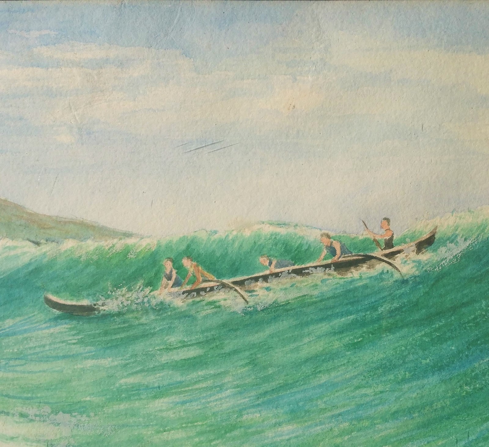 Vancouver B.C. Canada antique hawaiian surfboard painting vtg museum pacific art Vancouver B.C. Canada antique hawaiian surfboard painting vtg museum pacific art