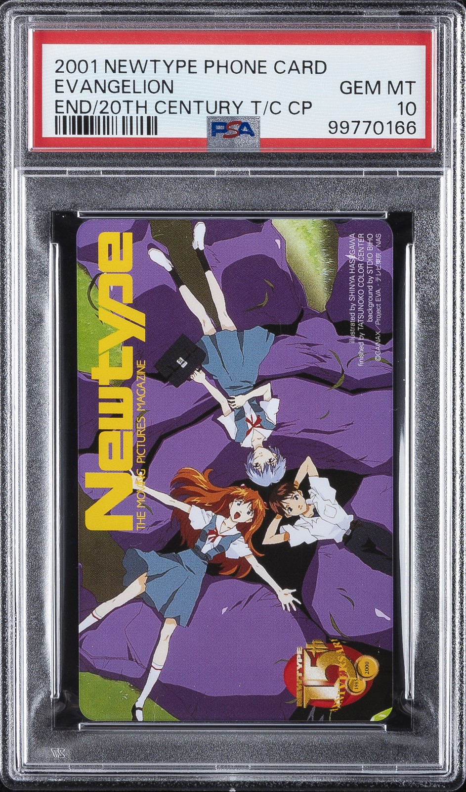 2001 NEWTYPE PHONE CARD NEON GENESIS EVANGELION PSA 10 2001 NEWTYPE PHONE CARD NEON GENESIS EVANGELION PSA 10