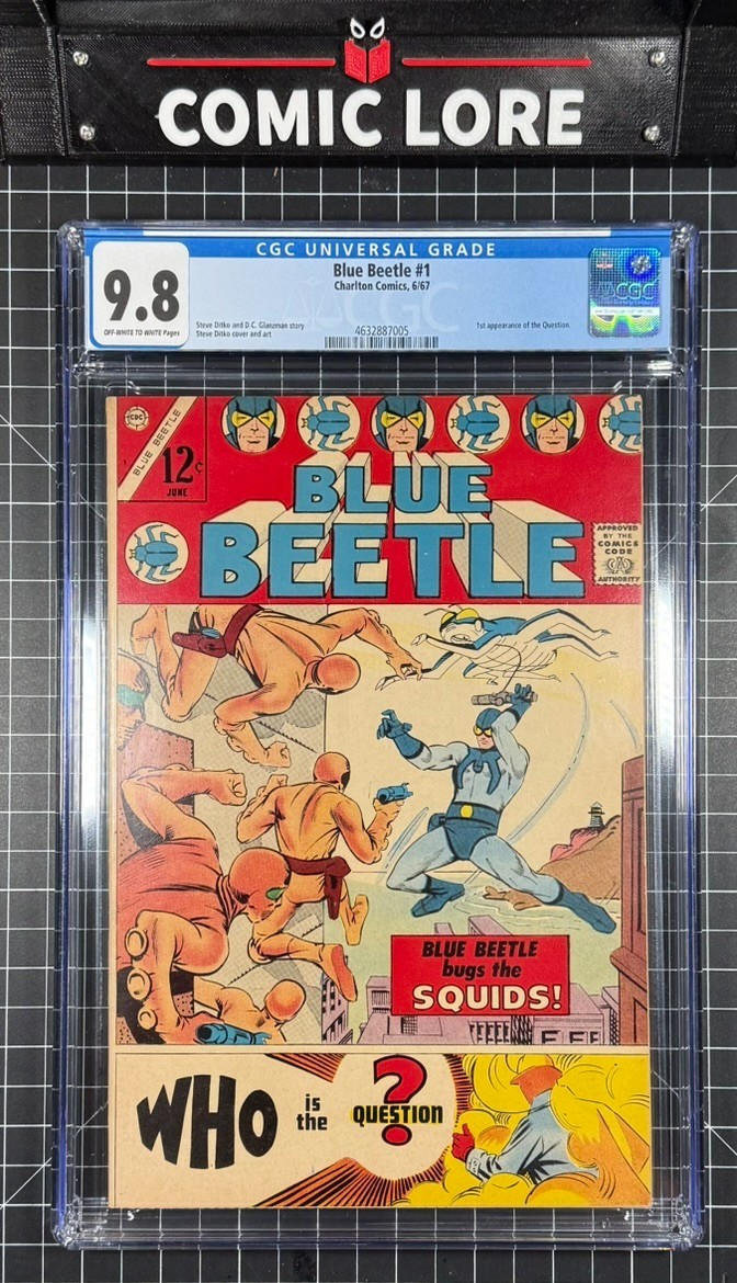 1967 Blue Beetle #1 CGC 9.8 NM/MINT 1st Appearance of the Question Charlton 1967 Blue Beetle #1 CGC 9.8 NM/MINT 1st Appearance of the Question Charlton