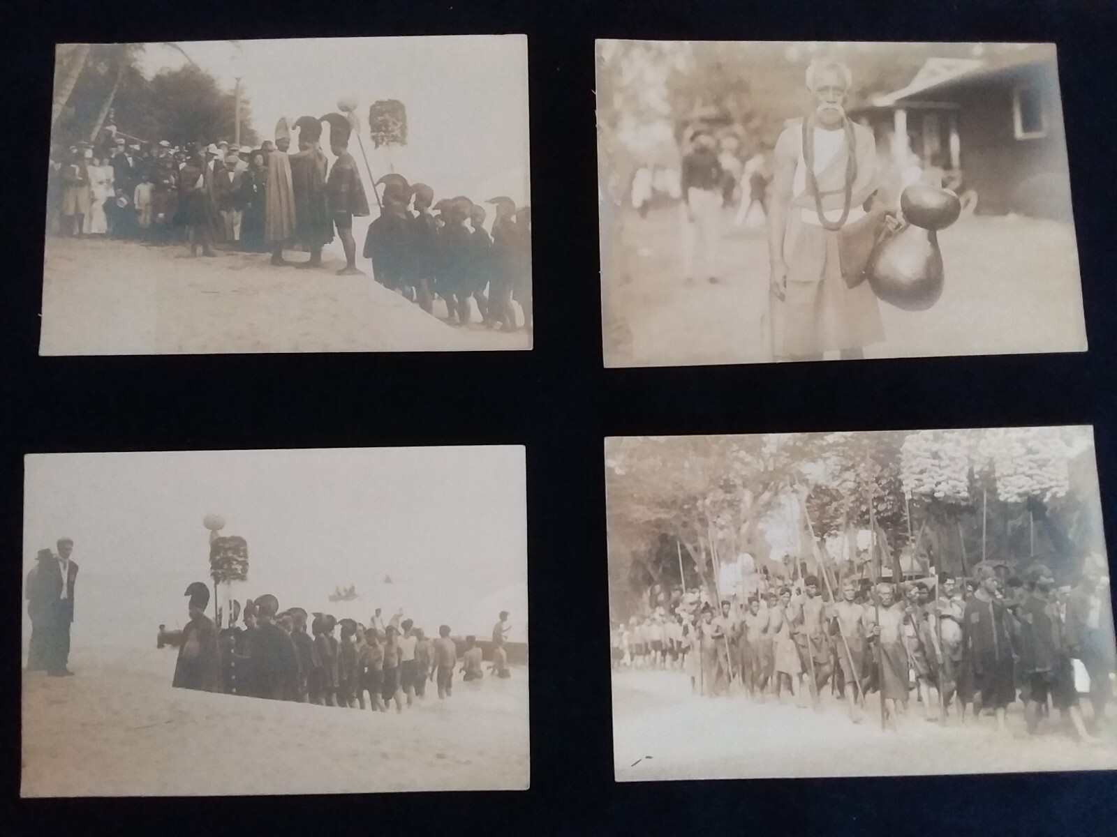Antique Hawaii Hawaiian Sepia Tone Photographs 1910's - Lot of 4