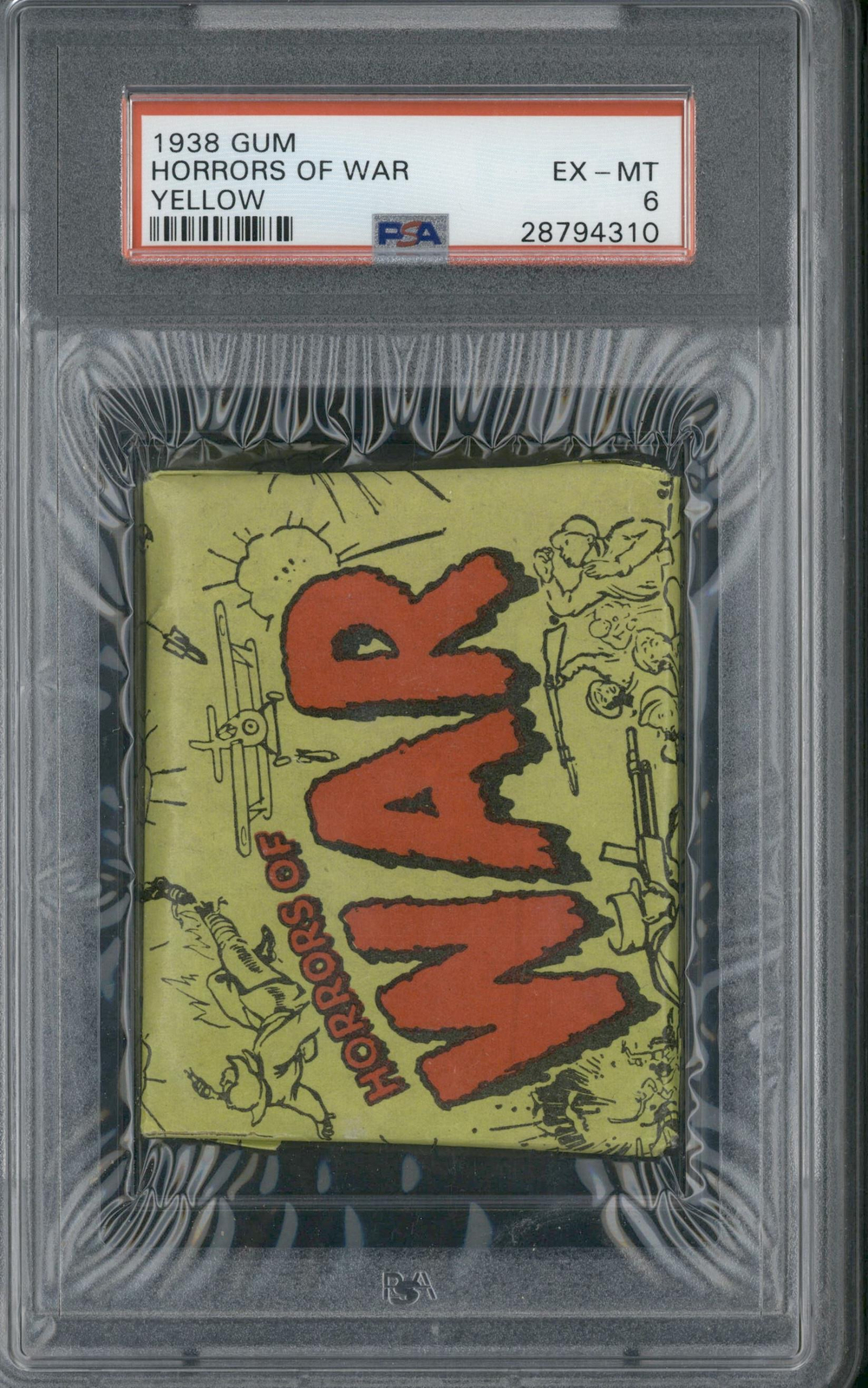 1938 Gum Horrors Of War Wax Pack Yellow PSA Ex-Mt 6