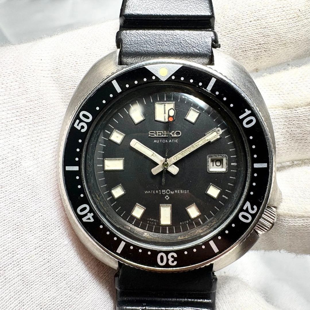 SEIKO 6105-8110 Second Diver Uemura 1976 Auto Date 150M Black Dial Late Model SEIKO 6105-8110 Second Diver Uemura 1976 Auto Date 150M Black Dial Late Model