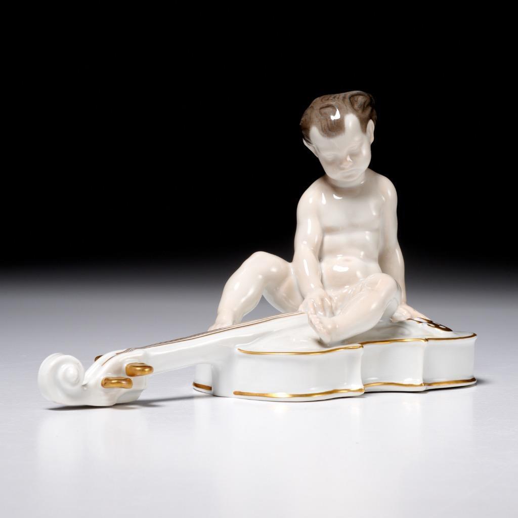 Rosenthal Ferdinand Liebermann Cellist Putti Cello Model 342 Selb Germany 8.5 Rosenthal Ferdinand Liebermann Cellist Putti Cello Model 342 Selb Germany 8.5