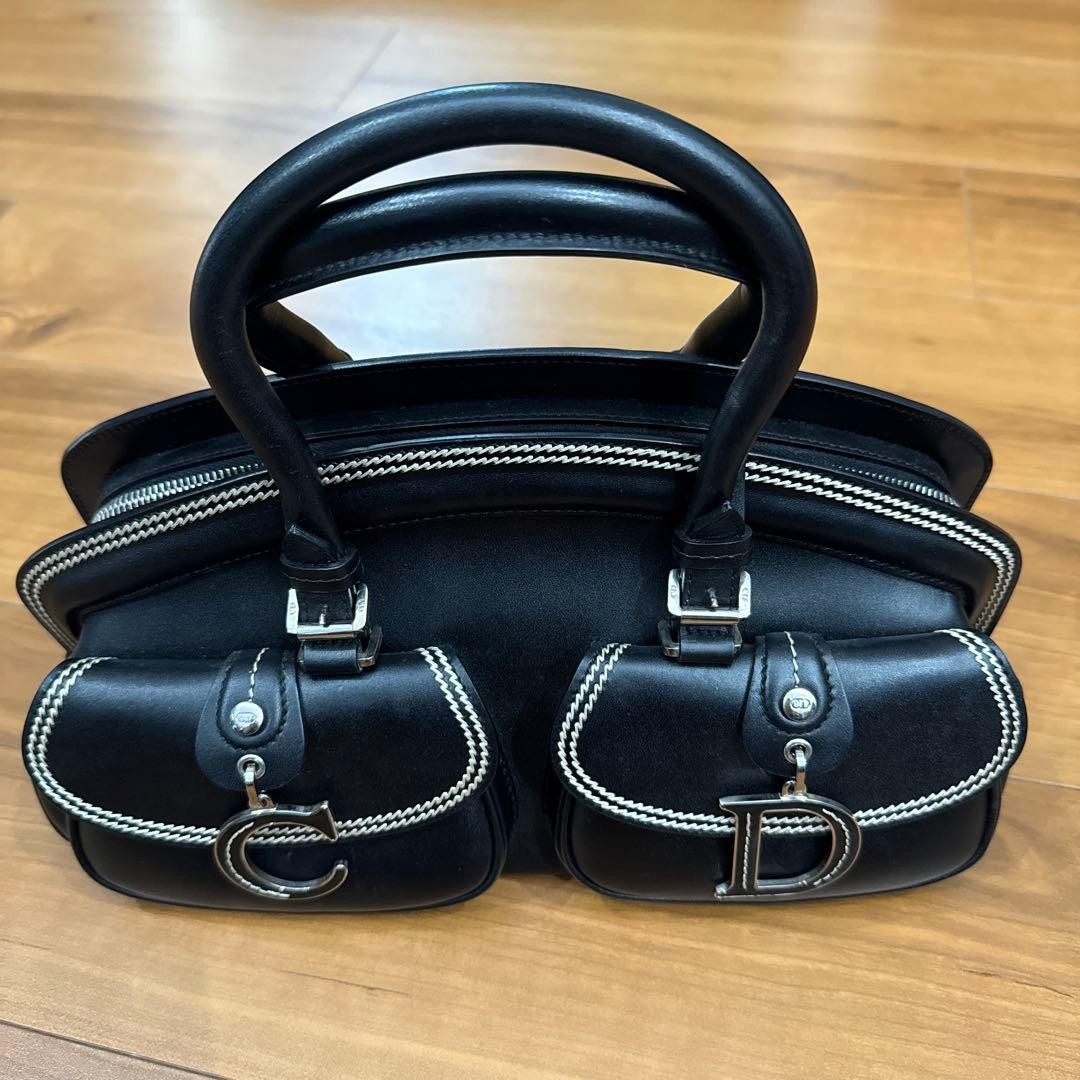 Dior Cd Logo Mini Boston Handbag Item Black Dior Women Rare Luxury Designer Mode