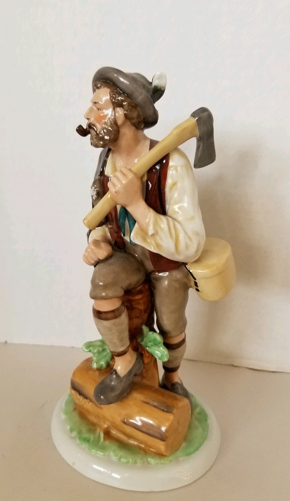 Rare Wallendorf Germany Porcelain Woodcutter Lumberjack 8.5 Rare Wallendorf Germany Porcelain Woodcutter Lumberjack 8.5