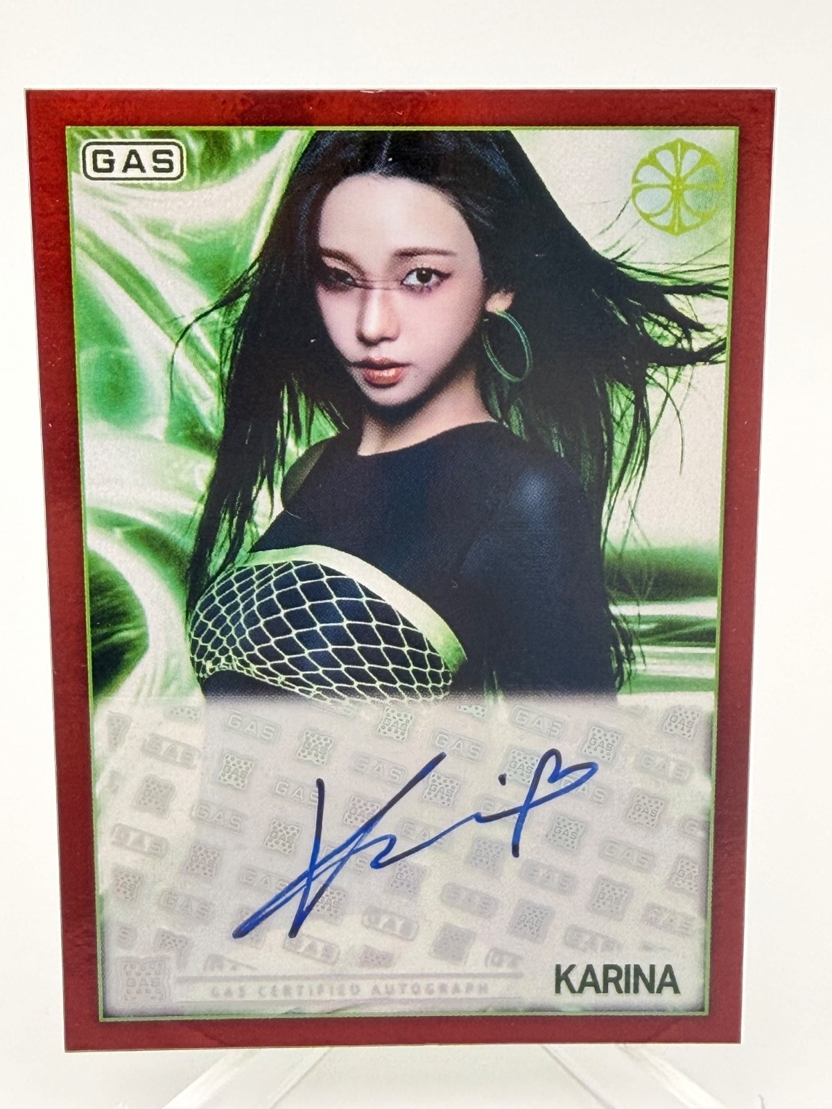 2026 Gas x Complex Aespa Lemonade Karina Autograph Red Foil 3/5 #A-2
