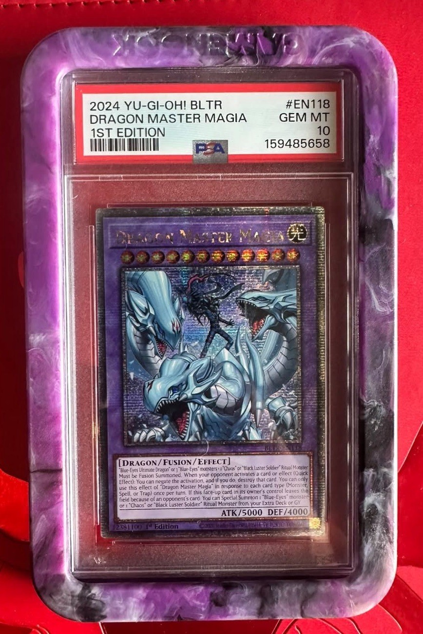 YU-GI-OH BLTR-BATTLES OF LEGEND: TERMINAL REVENGE DRAGON MASTER MAGIA PSA 10 YU-GI-OH BLTR-BATTLES OF LEGEND: TERMINAL REVENGE DRAGON MASTER MAGIA PSA 10
