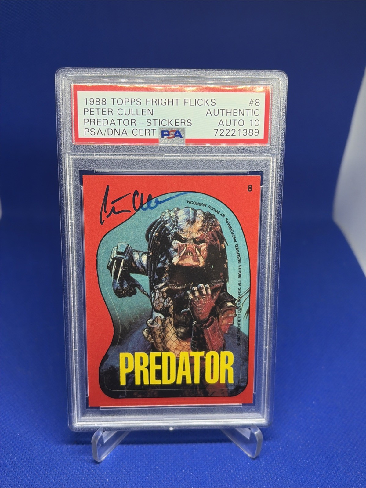 1988 Topps Fright Flicks PREDATOR Sticker Peter Cullen Signed PSA/DNA Auto 10 1988 Topps Fright Flicks PREDATOR Sticker Peter Cullen Signed PSA/DNA Auto 10