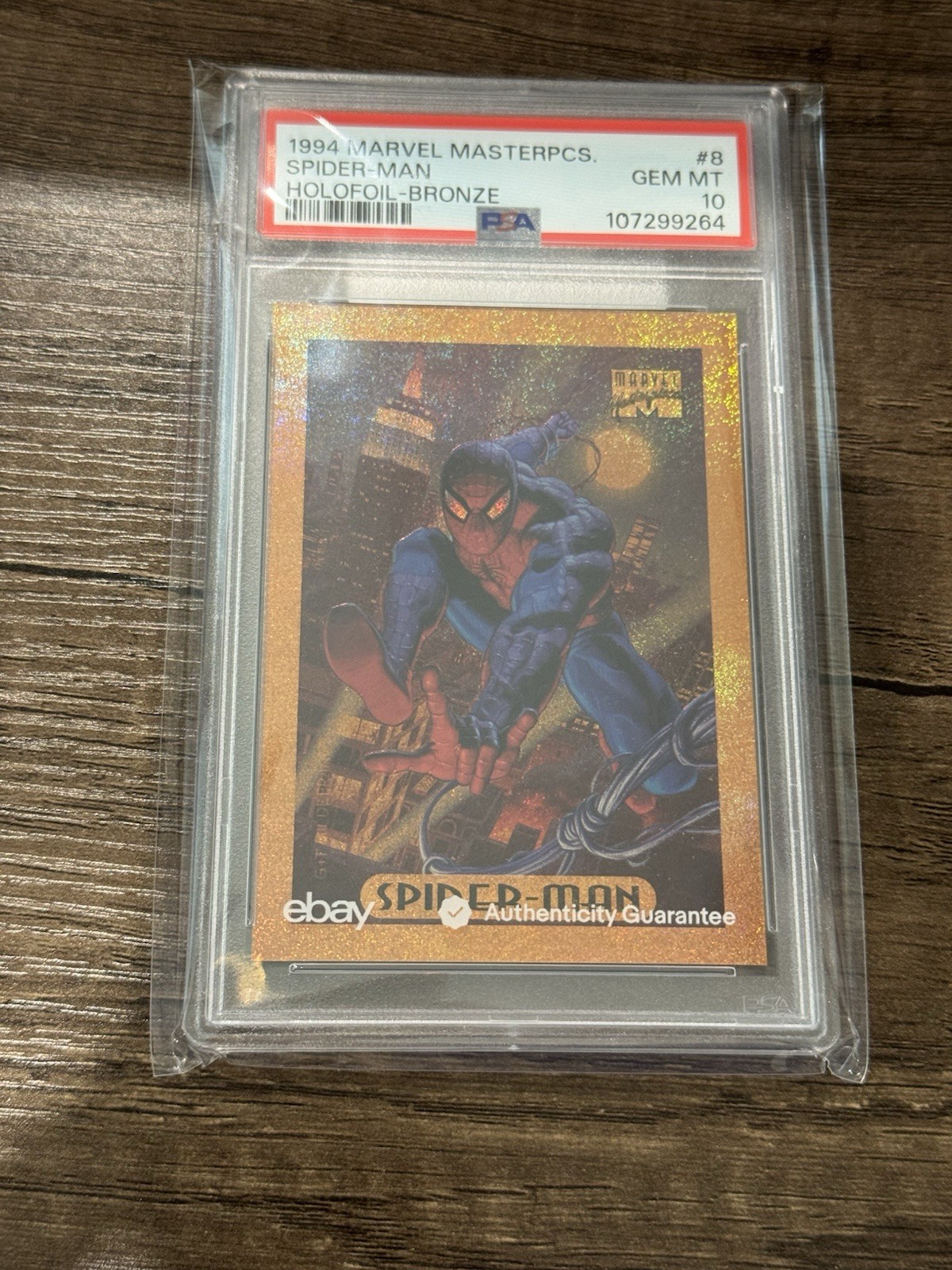 1994 Marvel Masterpieces Spider-man Holofoil-Bronze PSA 10 GEM MT 1994 Marvel Masterpieces Spider-man Holofoil-Bronze PSA 10 GEM MT