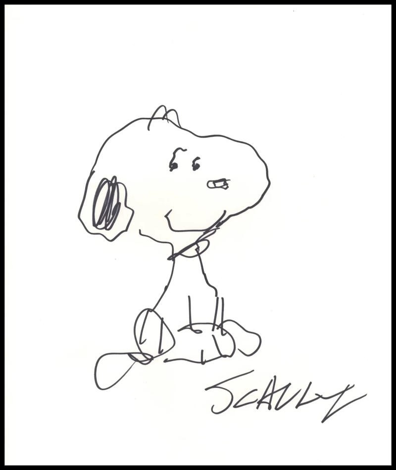 Charles M Schulz Signed Autograph 11x14 Peanuts Snoopy Original Art Sketch JSA Charles M Schulz Signed Autograph 11x14 Peanuts Snoopy Original Art Sketch JSA