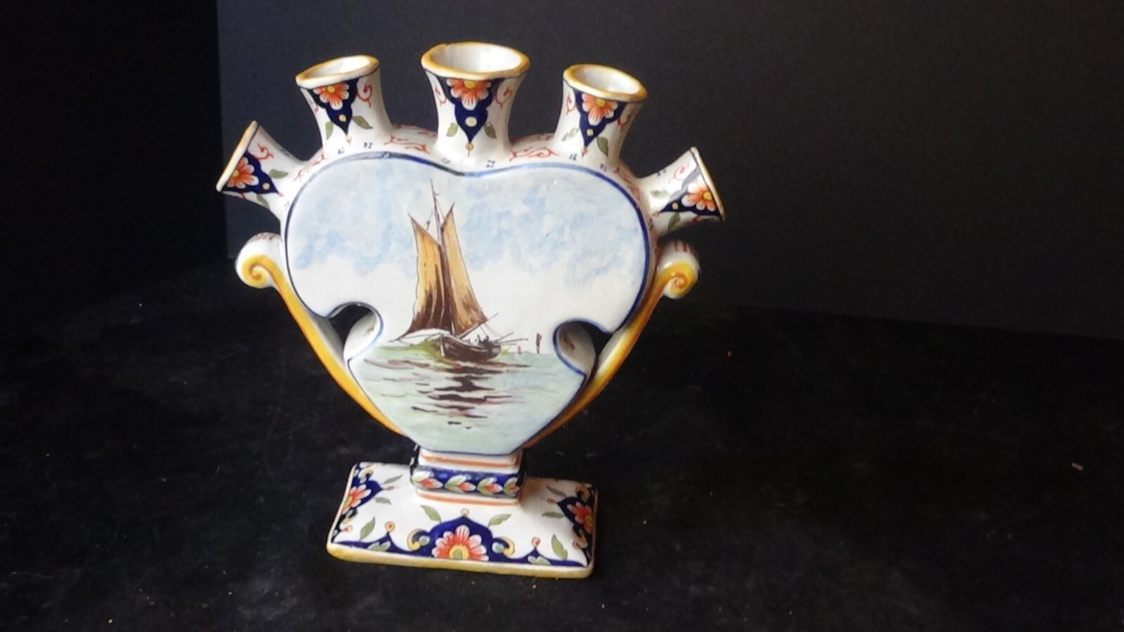 An Outstanding French Desvres Tulip Vase An Outstanding French Desvres Tulip Vase