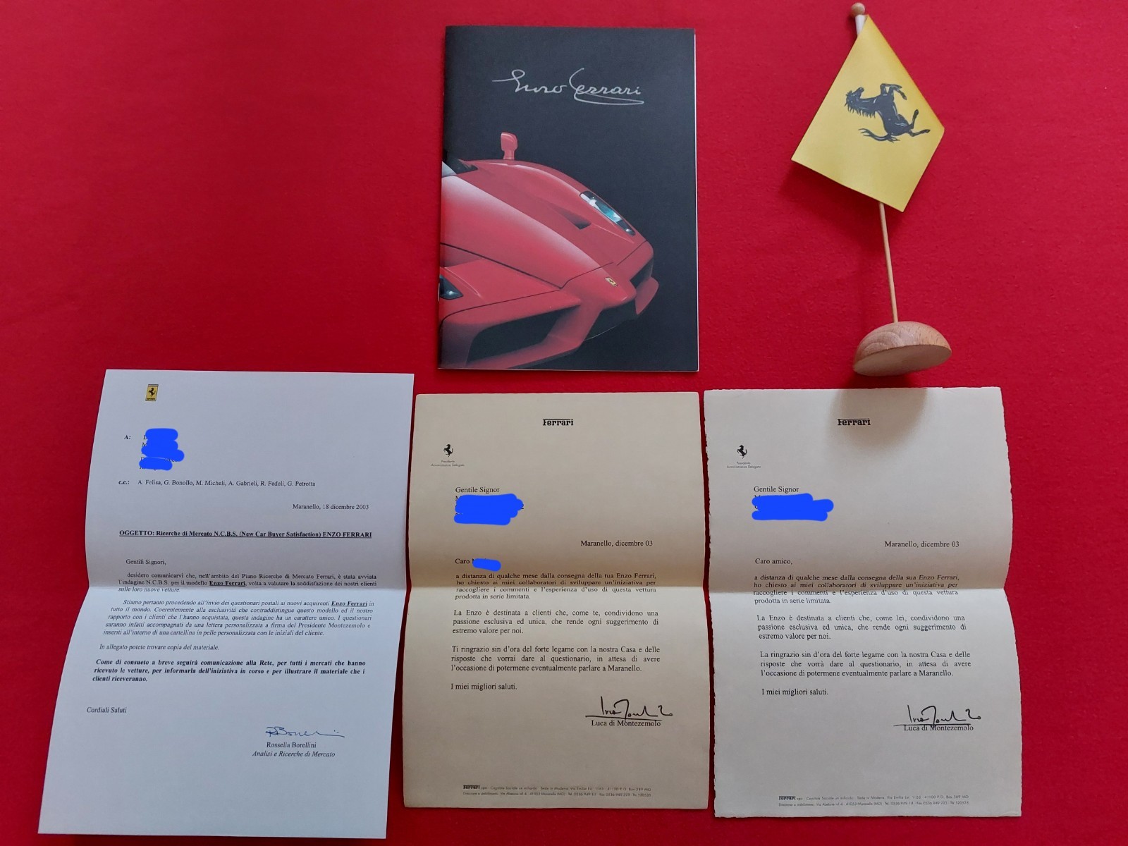 Ferrari Enzo Ferrari Lettere Luca di Montezemolo 2003 Owners Brochure 1984/03 Ferrari Enzo Ferrari Lettere Luca di Montezemolo 2003 Owners Brochure 1984/03